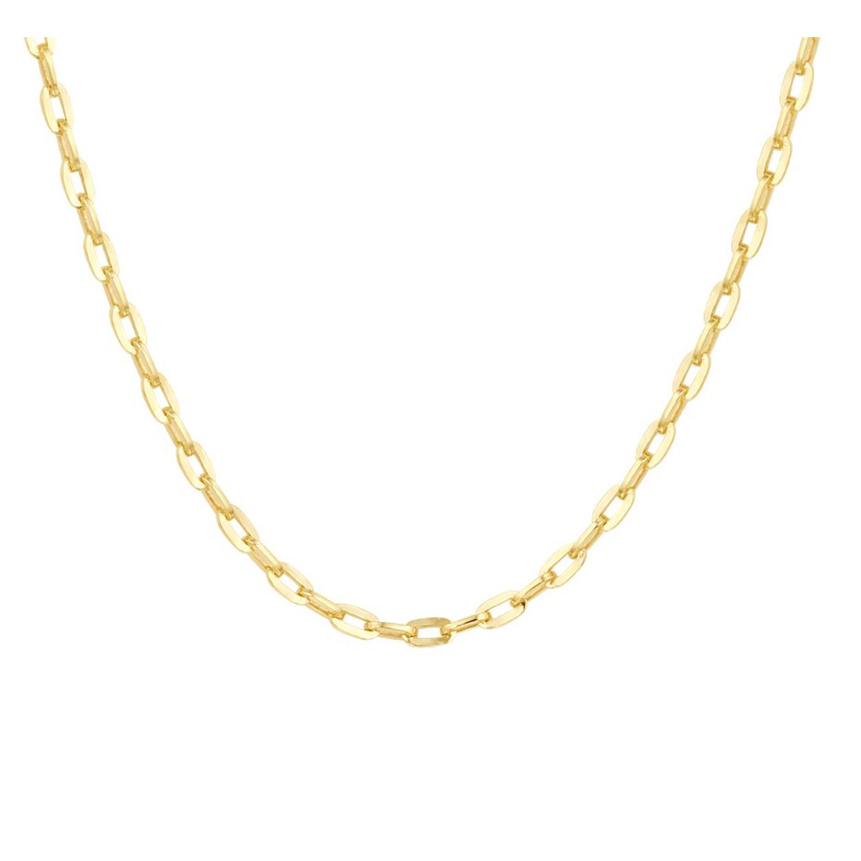 14k Geelgouden anker collier met daarin een kern van 925 zilver. Het collier heeft een schakelbreedte van 3mm, een draaglengte van 45cm en is uitgevoerd met een stevige karabijn sluiting.