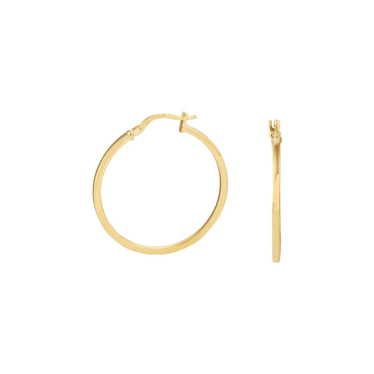 14k Geelgouden oorringen met een 925 zilveren kern. De oorringen hebben een diameter van 29mm en een dikte van 1.6mm.
