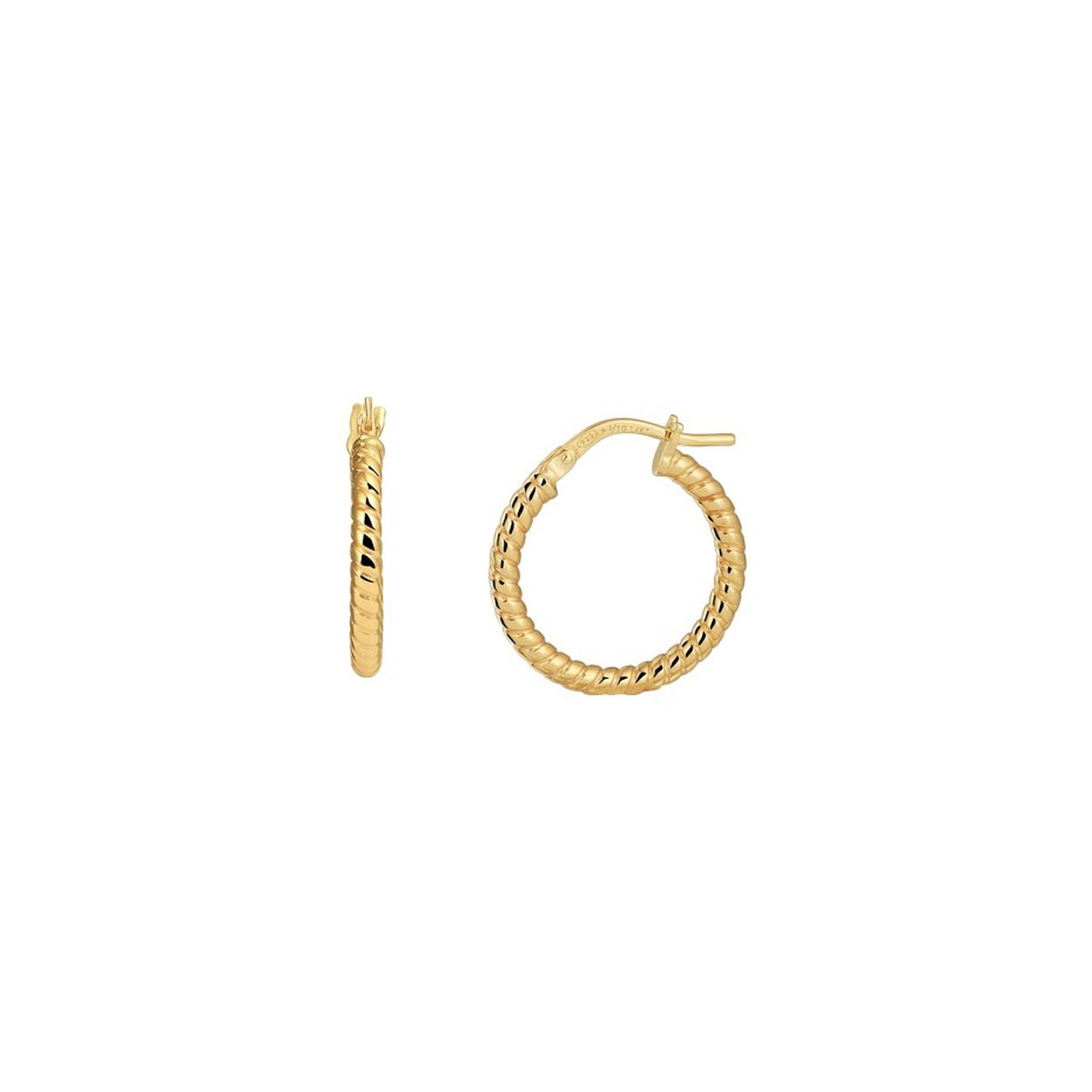 14k Geelgouden oorringen met daarin een kern van 925 zilver. De oorringen hebben een dikte van 2.2mm en een diameter van 19.5mm.