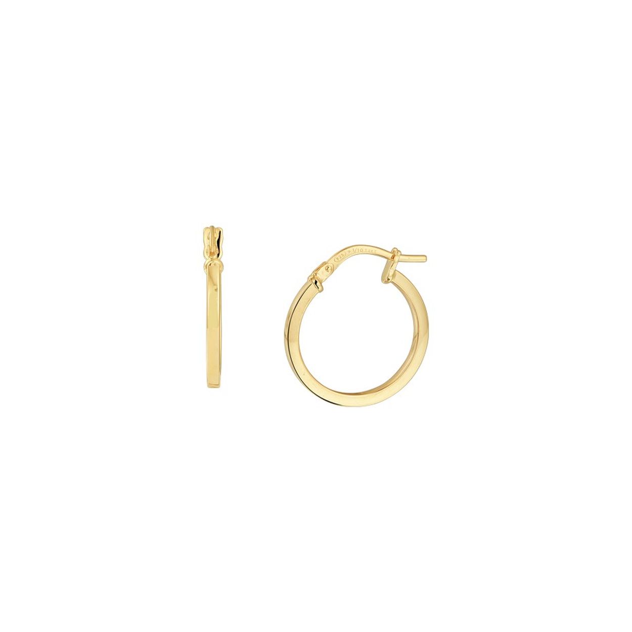 14k Geelgouden oorringen met daarin een kern van 925 zilver. De oorringen hebben een dikte van 1.6mm en een diameter van 19.5mm.