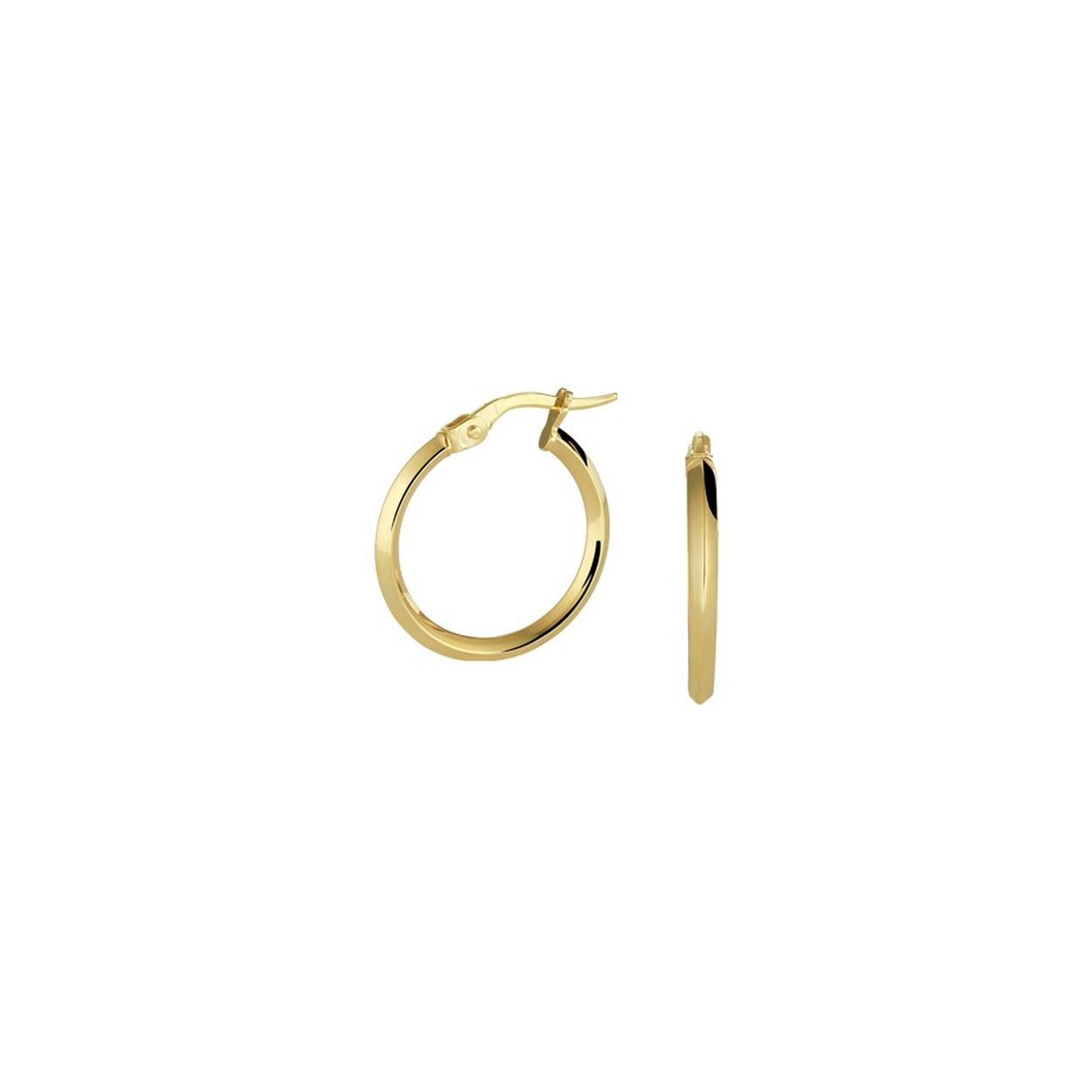 14k Geelgouden oorringen met daarin een kern van 925 zilver. De oorringen hebben een afmeting van 19x2mm.
