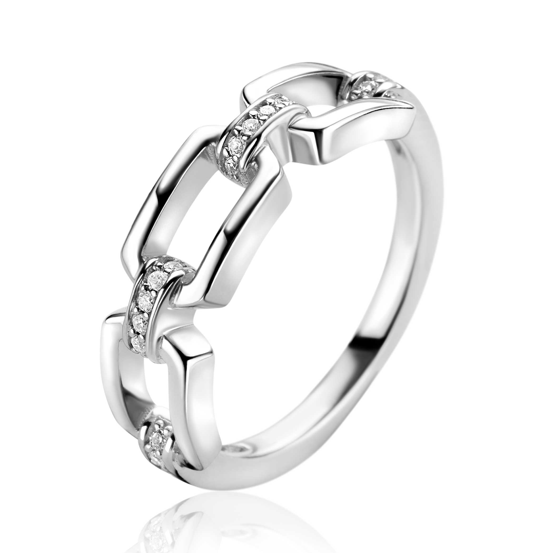 Dit is een ring van het merk Zinzi. De ring is wit van kleur en gemaakt van zilver.