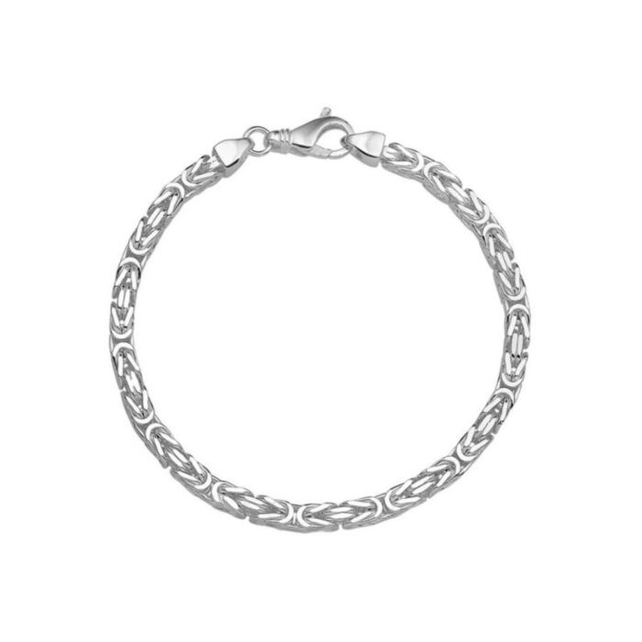 Zilveren armband met konings schakel.

Gender: heren
Breedte: 4 mm
Langste lengte: 21 mm