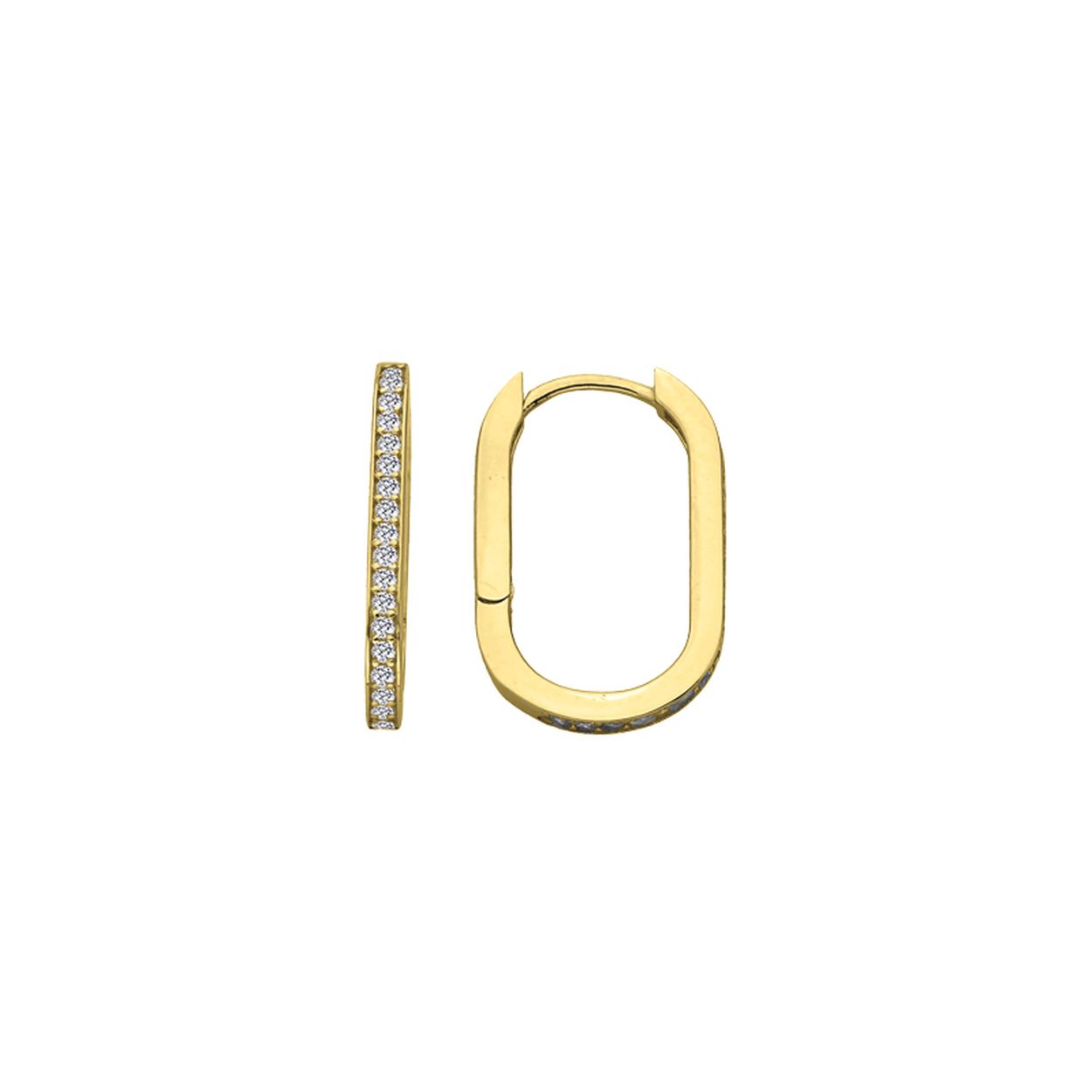 MY iMenso GOLD Creoli oorringen "Quovali CZ 2x18mm" (14k goud)