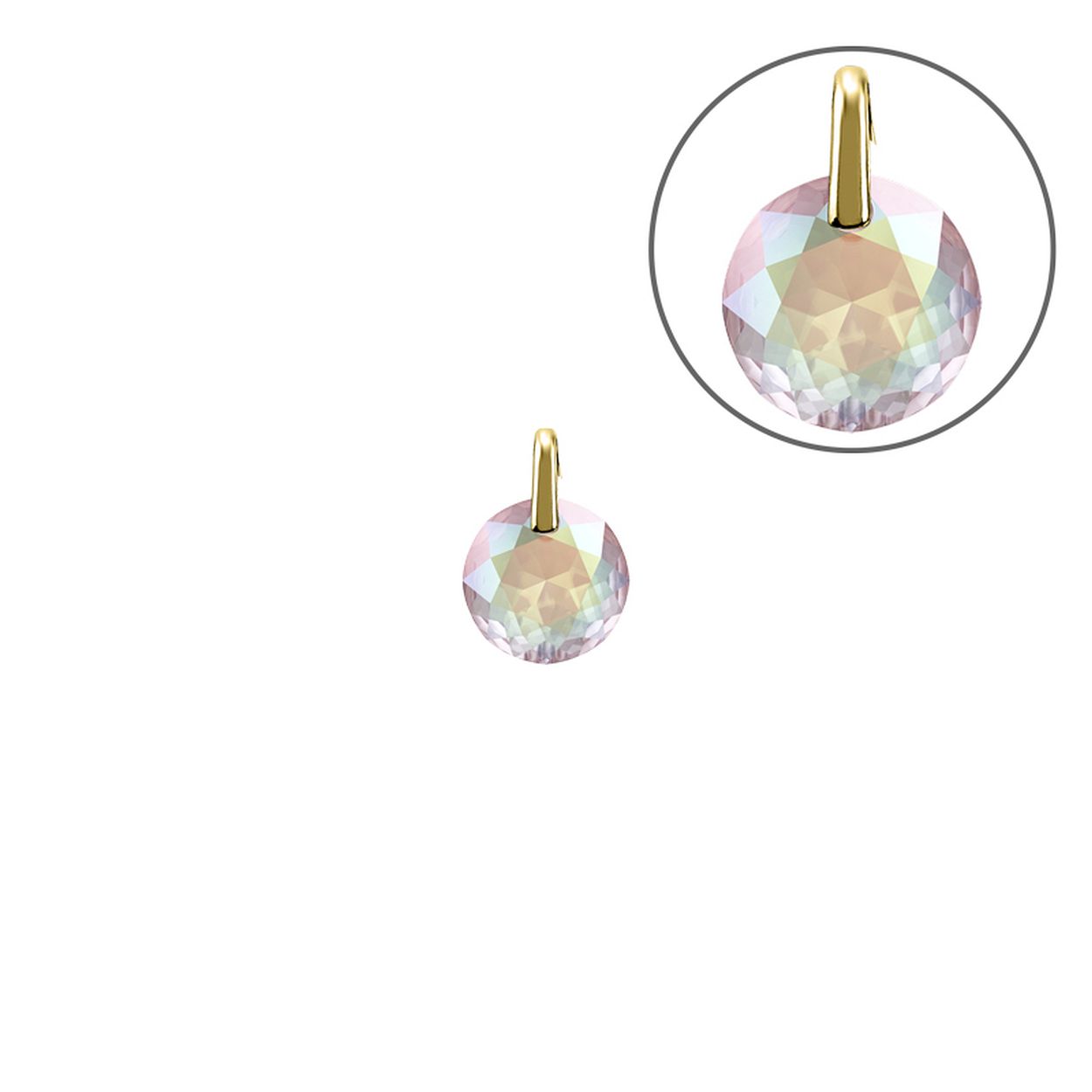 MY iMenso GOLD Creoli Tonda hanger "Brillante crystal" "Crystal AB" (14k goud) 8mm