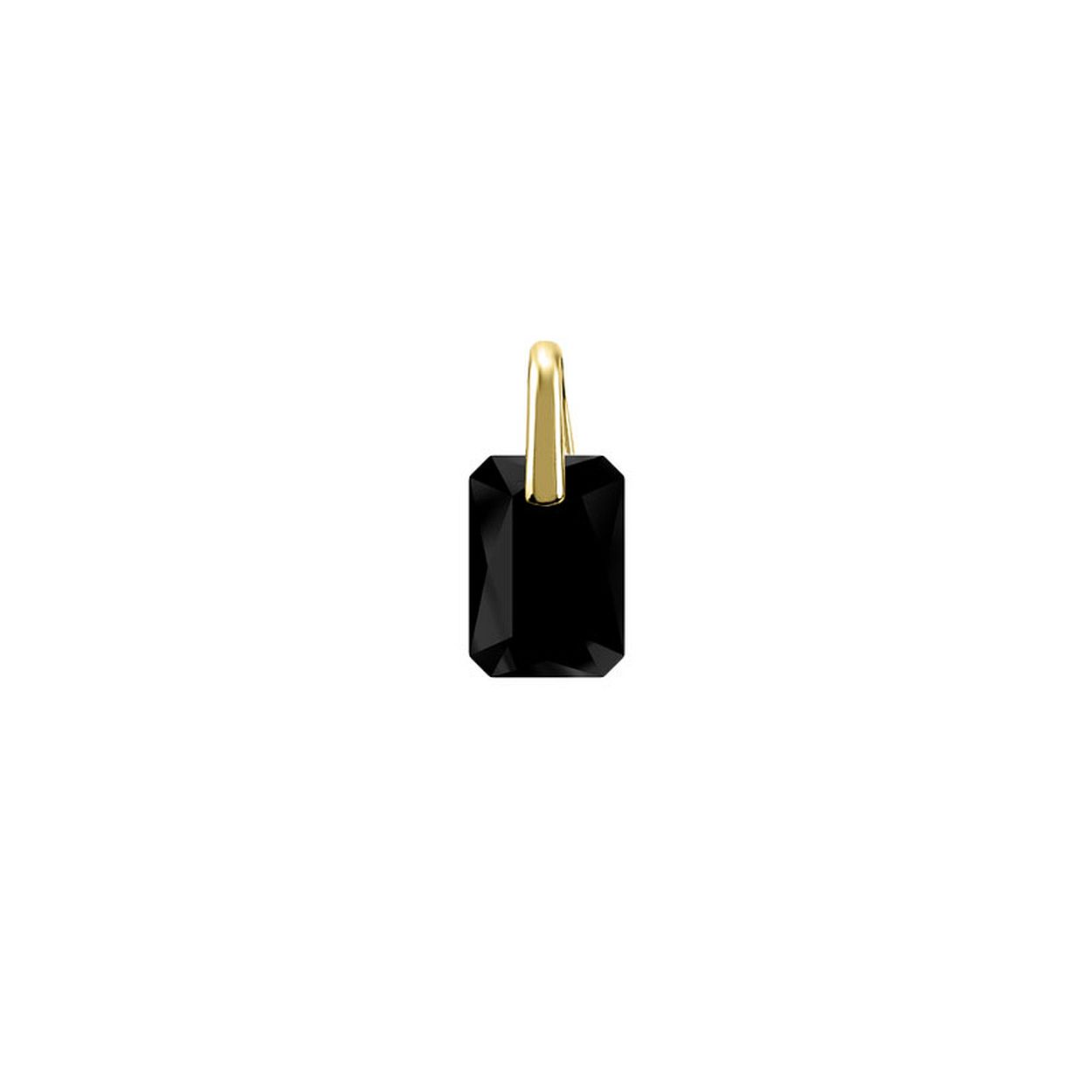 MY iMenso GOLD Creoli Rettangolo pendant "Brillante
crystal" "Jet" 11mm (14k gold)