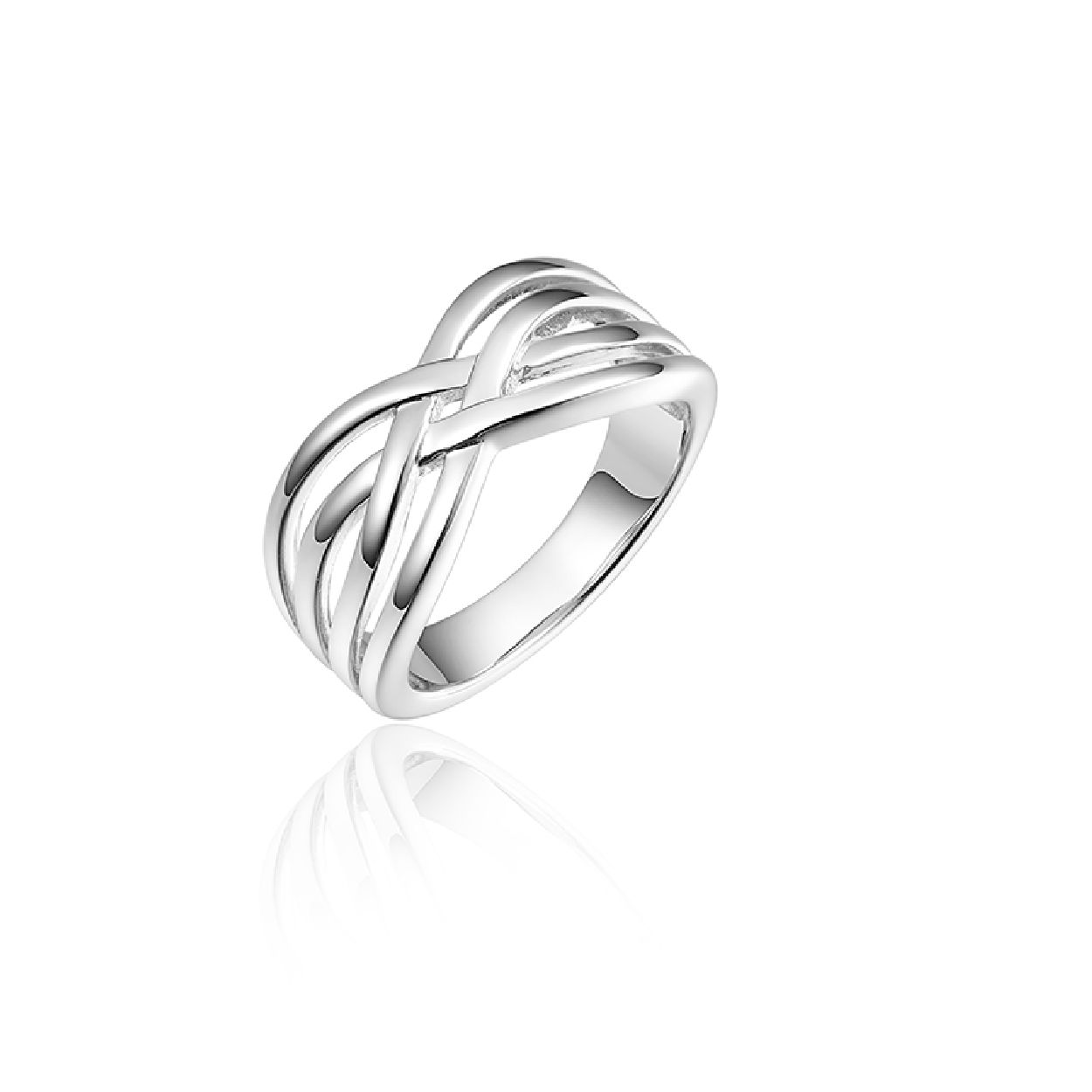 Gisser Jewels zilver Crossover Ring R076-54