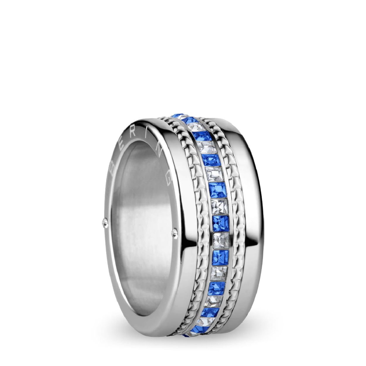 Dit is een prachtige ring van het merk Bering. Dit sieraad is gemaakt van edelstaal. Daarnaast bevat dit sieraad swarovski elementen De maat is: 63