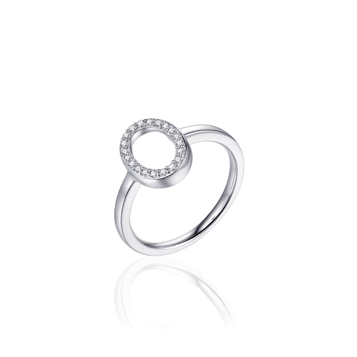 Zilveren ring met zirkonia ovaal 
