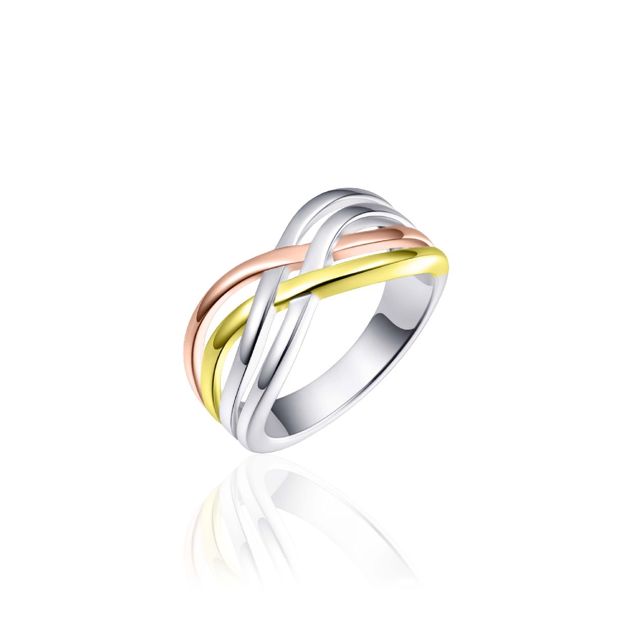 tricolor 925 zilveren damesring