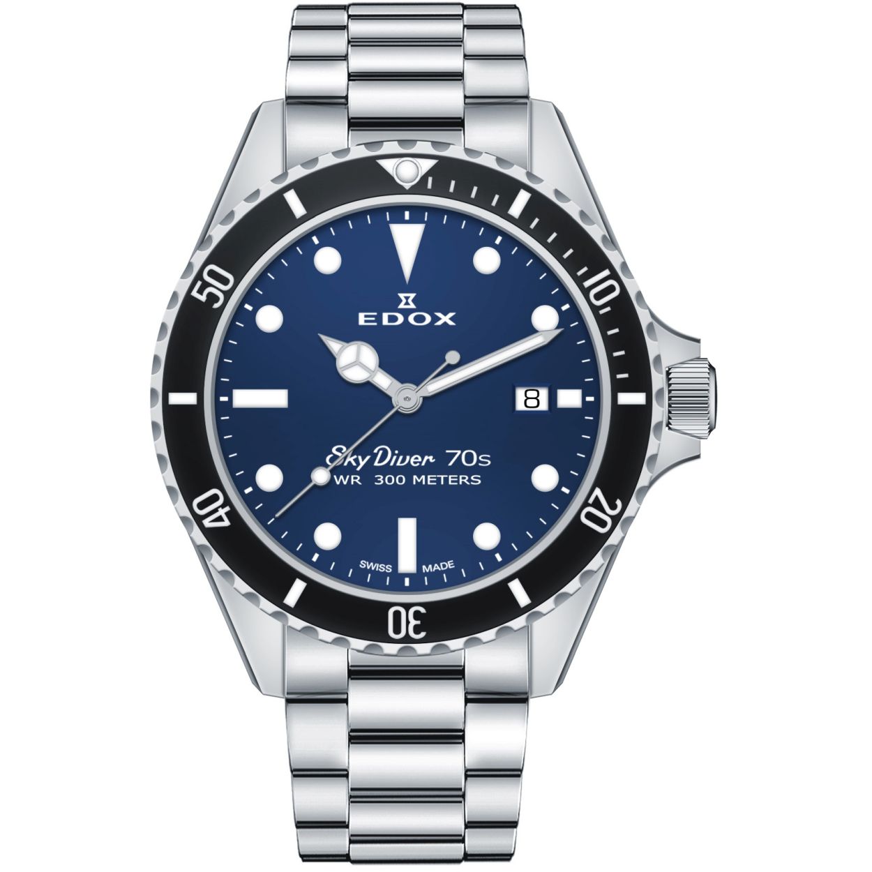 Dit 53017 3NM BUI horloge is een prachtig exemplaar van het merk Edox.
