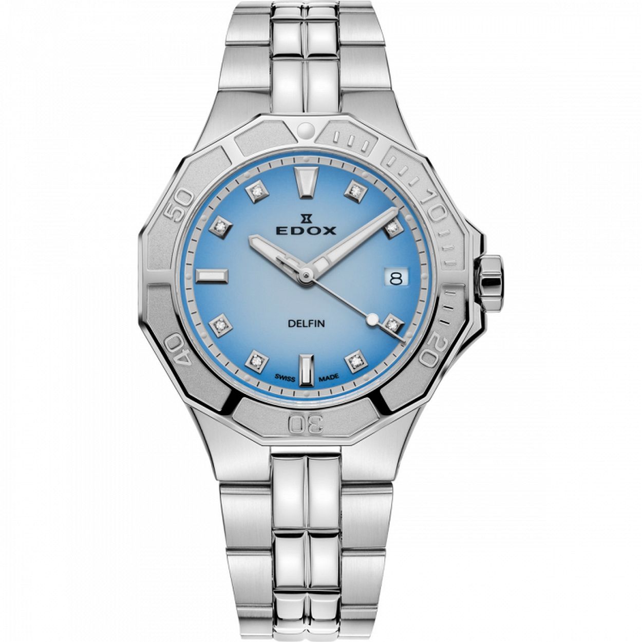 Dit dameshorloge is van het merk Edox. Het is een horloge gemaakt van edelstaal. De diameter van de kast is38 mm dik.
De verdere specificaties van het horloge zijn als volgt:
Glassoort: saffier kristal
Kastkleur: Zilver
Kastvorm: Rond
Wijzerplaatkleur: Blauw
Bandmateriaal: Edelstaal
Bandkleur: Zilver
Sluiting: Vouwsluiting
Waterdichtheid; 20
Anti allergisch: Nee