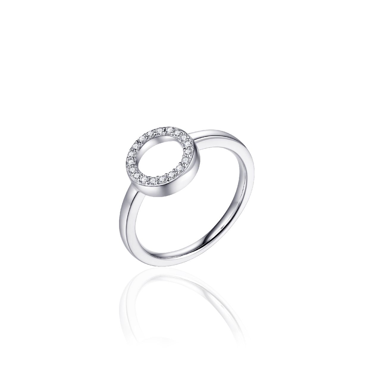 Zilveren ring met zirkonia rond