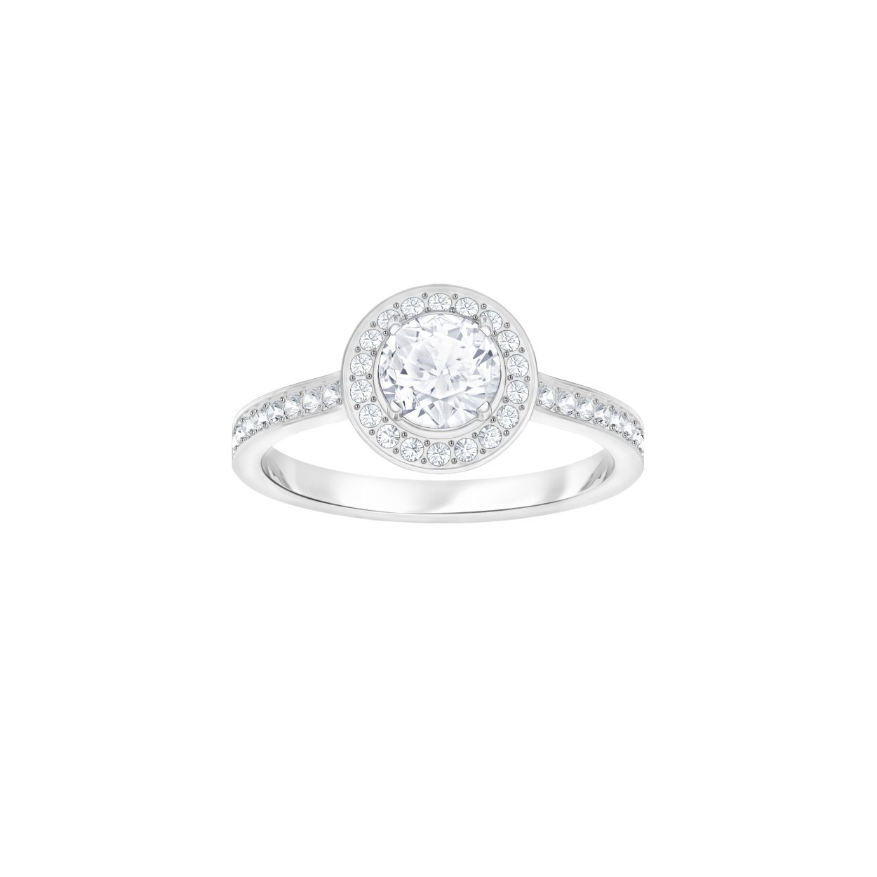 Breng je gevoelens tot uiting met deze romantische ring. Het eenvoudig te dragen ontwerp is tijdloos elegant en combineert een rodium toplaag met briljante Swarovski-sprankeling. Combineer hem met andere sieraden om je persoonlijke stijlverhaal te creeren.