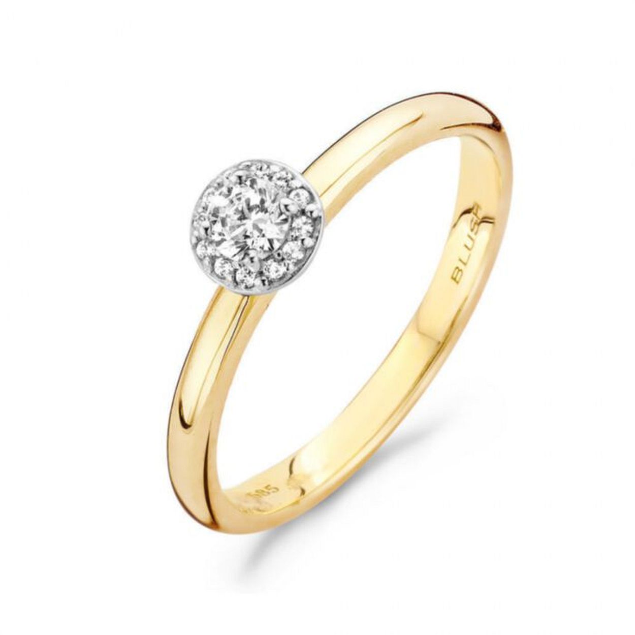 Blush: ring met referentie 1131BZI 
Gouden ring (14 karaat) met zirconium steentjes
Solitaire model
Maat: 52 (Niet uw maat? Wij bestellen deze ring graag voor u in de juiste maat)