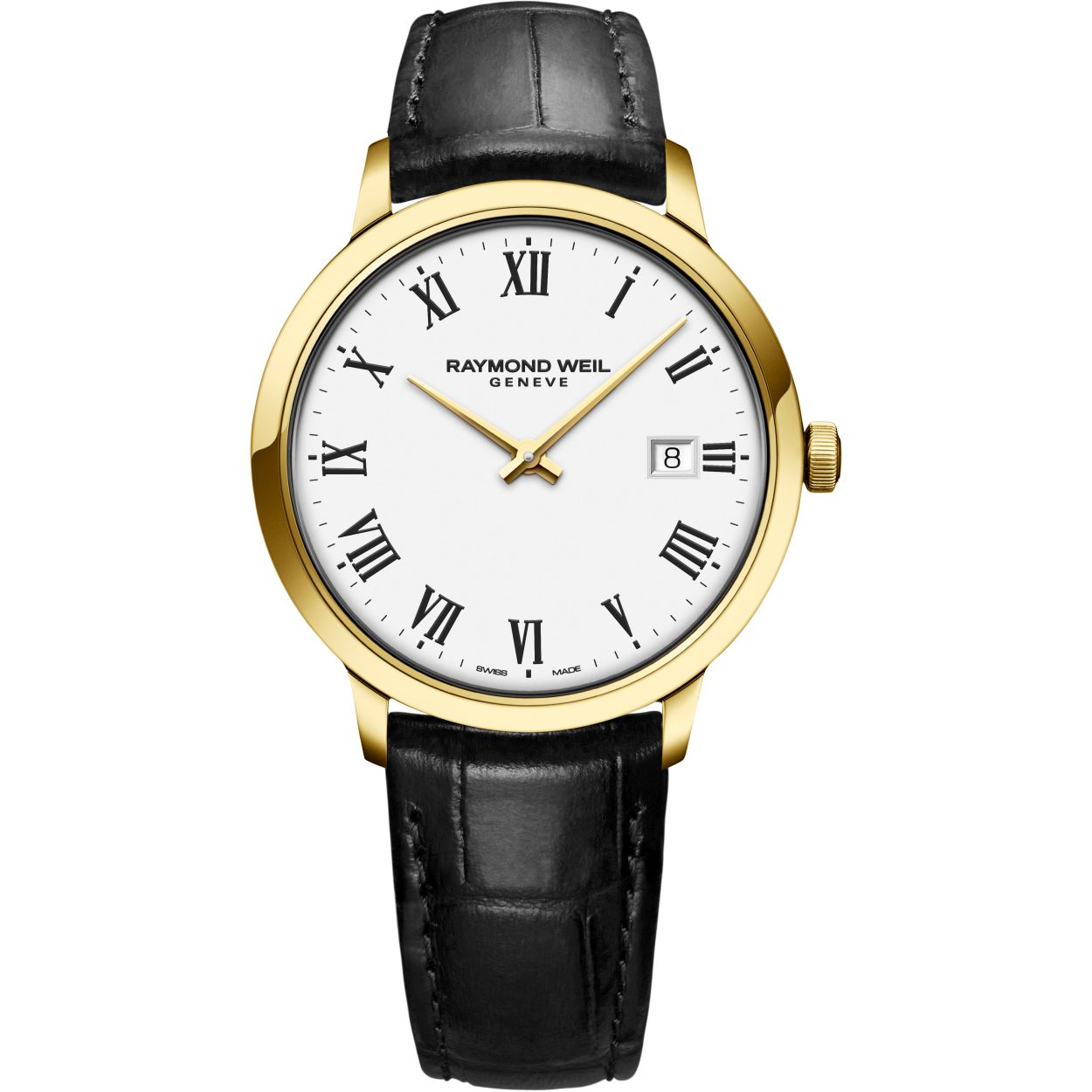 Klassiek Heren Horloge met zwart lederen band.