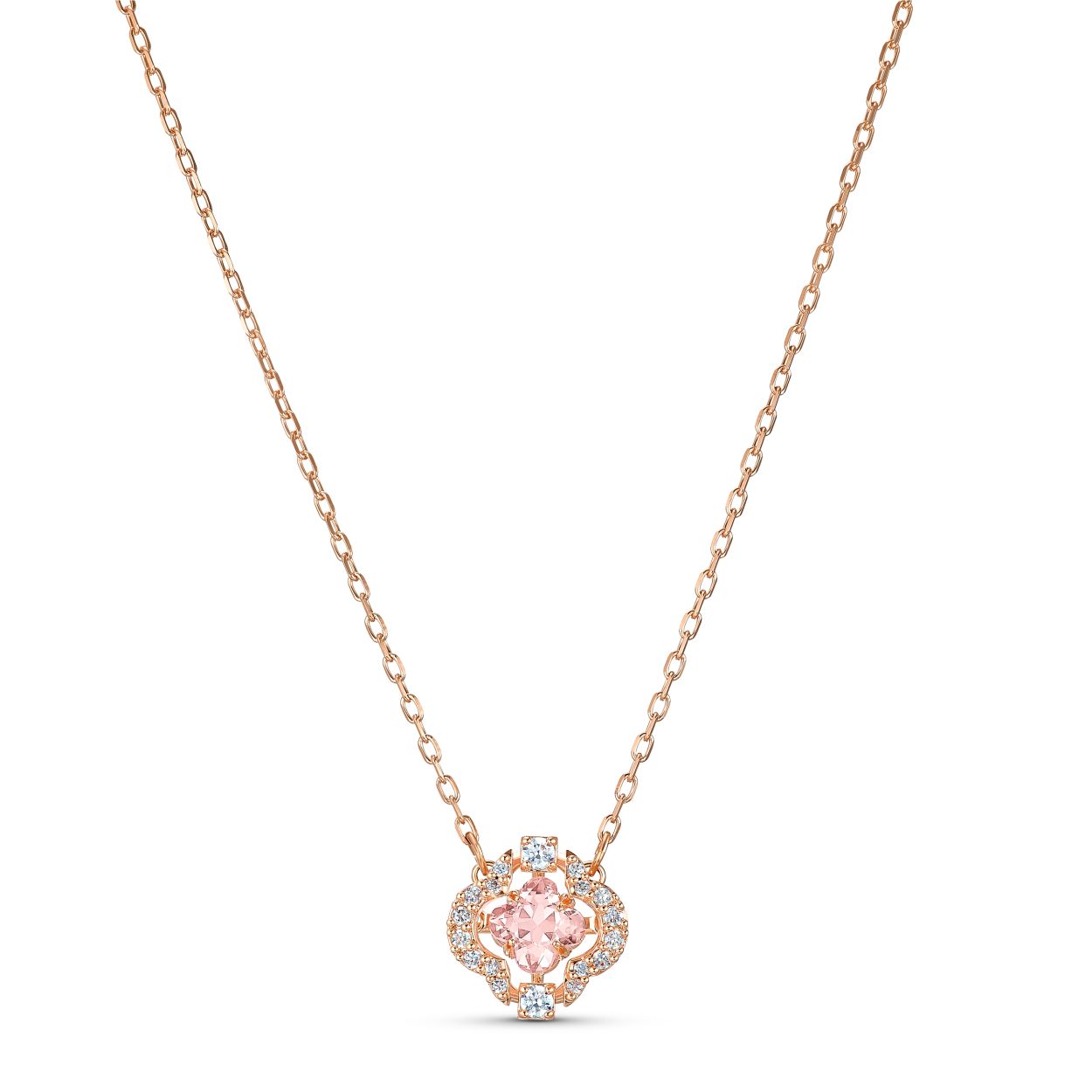 Deze Swarovski-ketting uit onze populaire Sparkling Dance-collectie sprankelt met een charmant bloemmotief. Het is voorzien van een roze kristal in de vorm van een klaver die lijkt te zweven in de zetting, aangevuld door de ketting met rosegoudkleurige toplaag. Dit sieraad past goed bij casual outfits en is een geweldig cadeau voor een speciaal persoon.

Artikelnr.: 5514488
Collectie:  Swarovski Sparkling Dance
Lengte: 38 cm
Hanger grootte: 1.1x1.1 cm
Materiaal:  Kristallen, Roségoudkleurige toplaag, Zirkonia
Kleur:  Roze
Type sluiting:  Karabijn