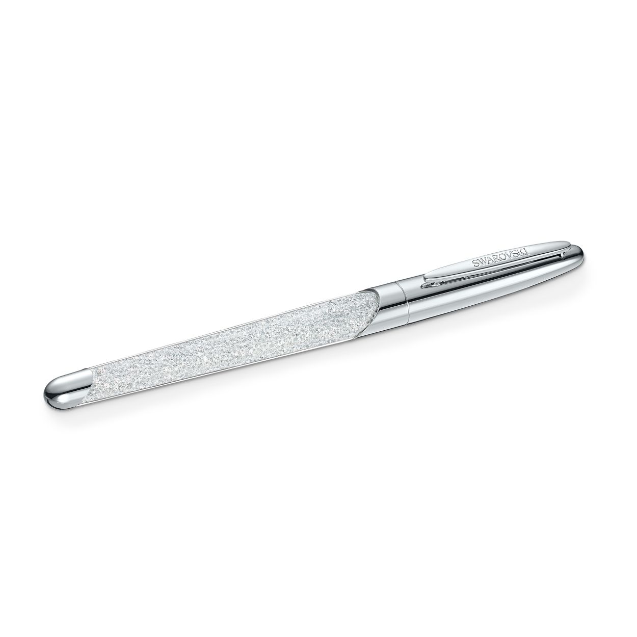 Meer dan een schrijfinstrument: de Crystalline Nova-rollerbalpen van Swarovski is gevuld met meer dan duizend heldere kristallen die zijn gemaakt met de unieke Crystalline-techniek. Verchroomde details, zoals de vast te klikken dop, verbeteren dit sprankelende ontwerp. Deze rollerbalpen, verpakt in een zakje, is een zeer bijzonder cadeau.