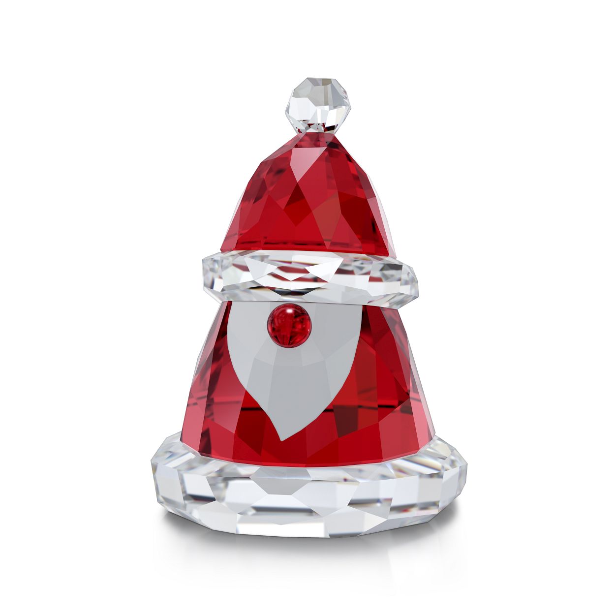 Dit kleine Kerstman-ornament schittert in rood en helder kristal met een witte print en is een combinatie van klassieke kerstkleuren met een speelse moderne stijl. Het ornament, dat vakkundig is vervaardigd met 290 facetten, maakt je huis gezellig en is ideaal om cadeau te doen. Decoratieobject. Geen speelgoed. Niet geschikt voor kinderen jonger dan 15 jaar.