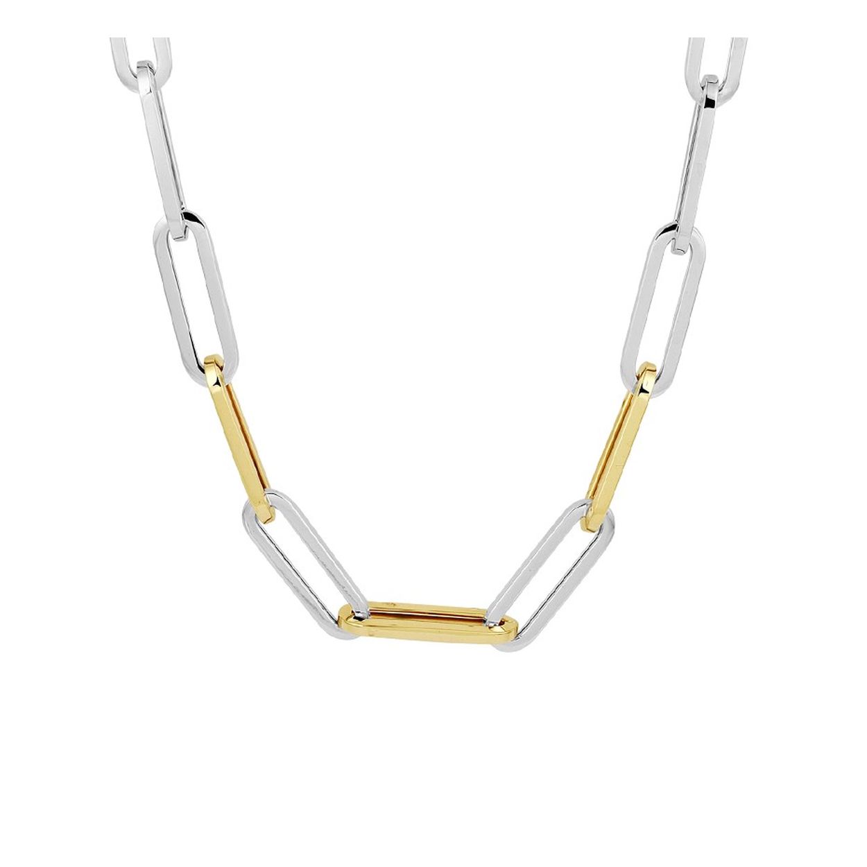 14k Geelgouden en 925 zilveren anker collier met een schakelbreedte van 5.7mm. Het collier heeft een draaglengte van 45cm en is uitgevoerd met een stevige karabijn sluiting.
