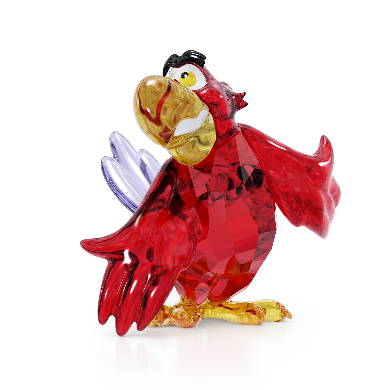 Dit speelse item maakt onderdeel uit van onze eerste Aladdin collectie en brengt het sprookje tot leven met de papegaai Iago. De hebzuchtige en karakteristieke handlanger van de slechterik Jafar is vervaardigd uit felgekleurd kristal met 87 facetten. Een must-have voor fans van Disney en Swarovski. Decoratieobject. Geen speelgoed. Niet geschikt voor kinderen jonger dan 15 jaar.