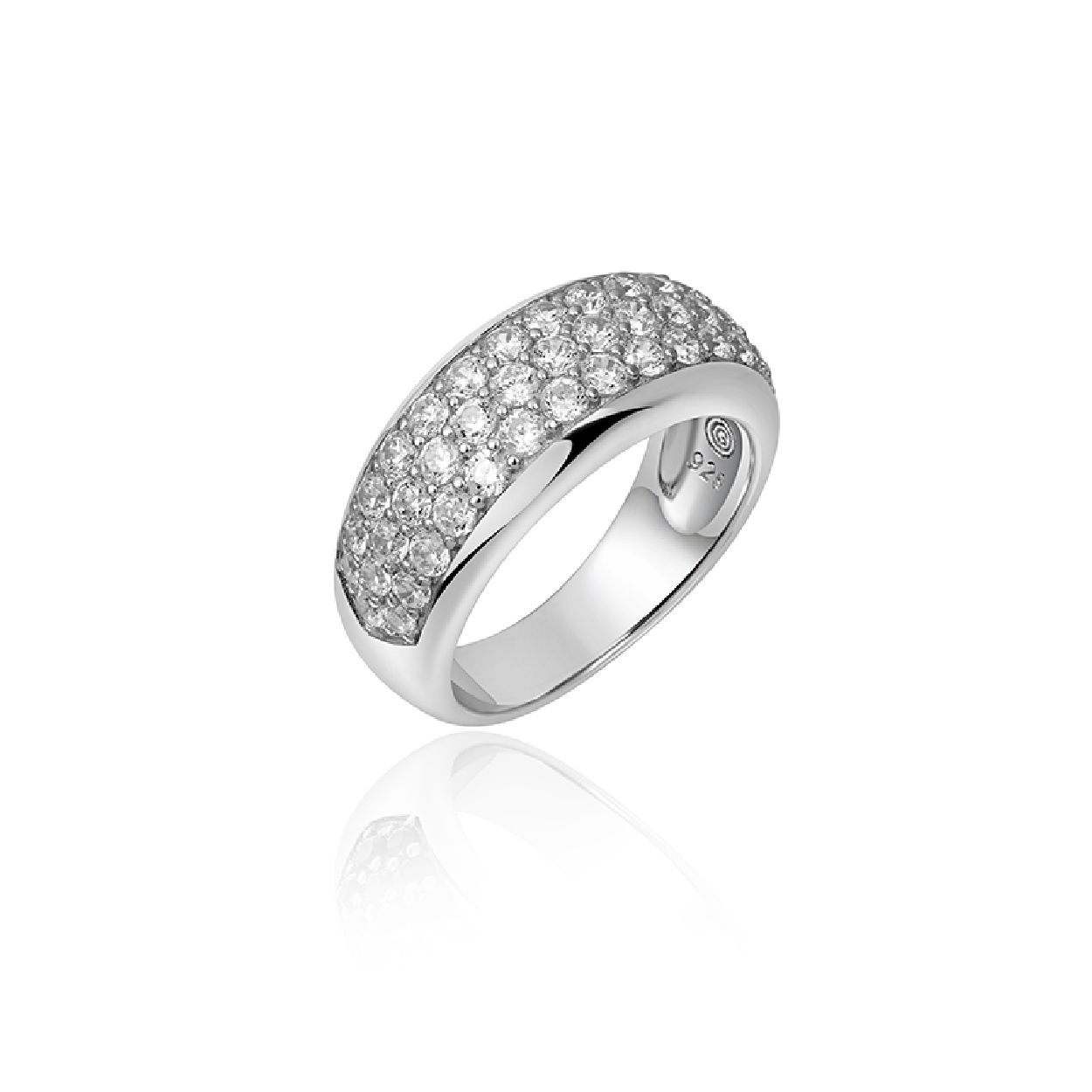 Zilveren ring met zirkonia