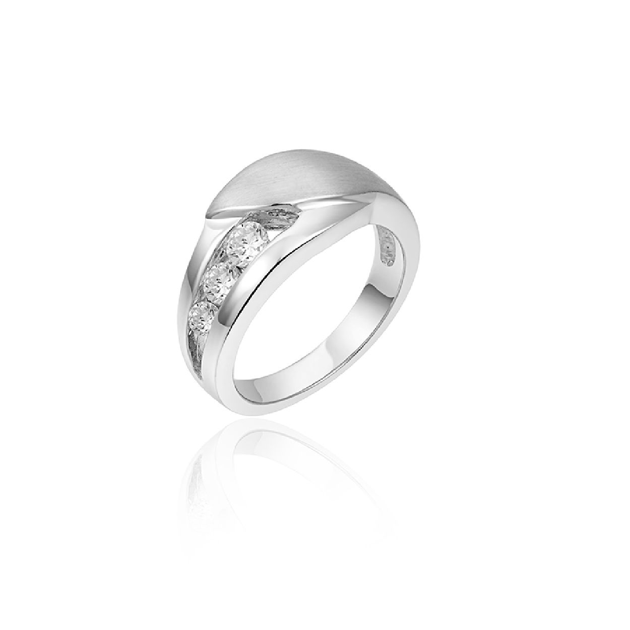 Zilveren dames ring met zirkonia  