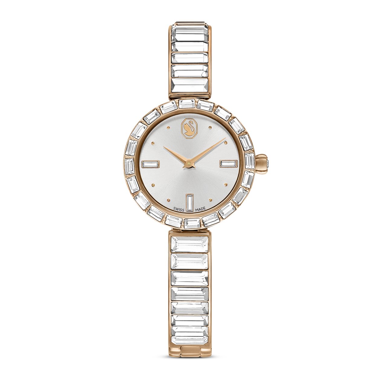 Matrix Bangle horloge, Swiss Made, Kristallen armband, Ros�goudkleurig, Ros�goudkleurige afwerking