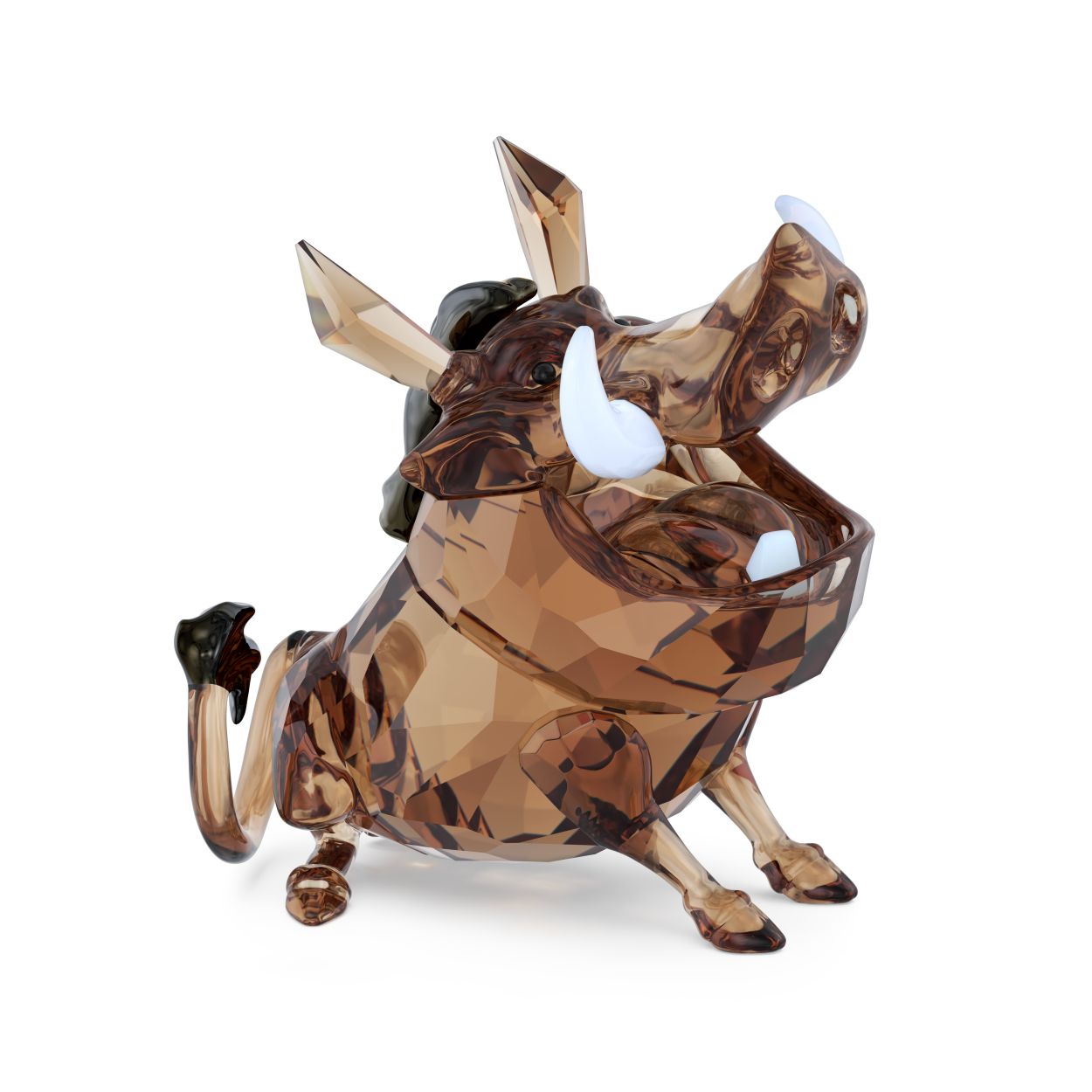 Ter ere van de 30e verjaardag van Disney’s The Lion King weerspiegelt dit nostalgische figuur het vreugdevolle en openhartige karakter van Pumbaa. Het volledig gekristalliseerde stuk is vervaardigd in verschillende tinten en heeft 248 facetten die met de vakkundige precisie van Swarovski zijn geslepen. Zet dit figuur naast zijn beste vriend Timon om de vreugde van de “Hakuna Matata”-filosofie volledig te omarmen. Decoratief voorwerp. Geen speelgoed. Niet geschikt voor kinderen onder de 15 jaar.