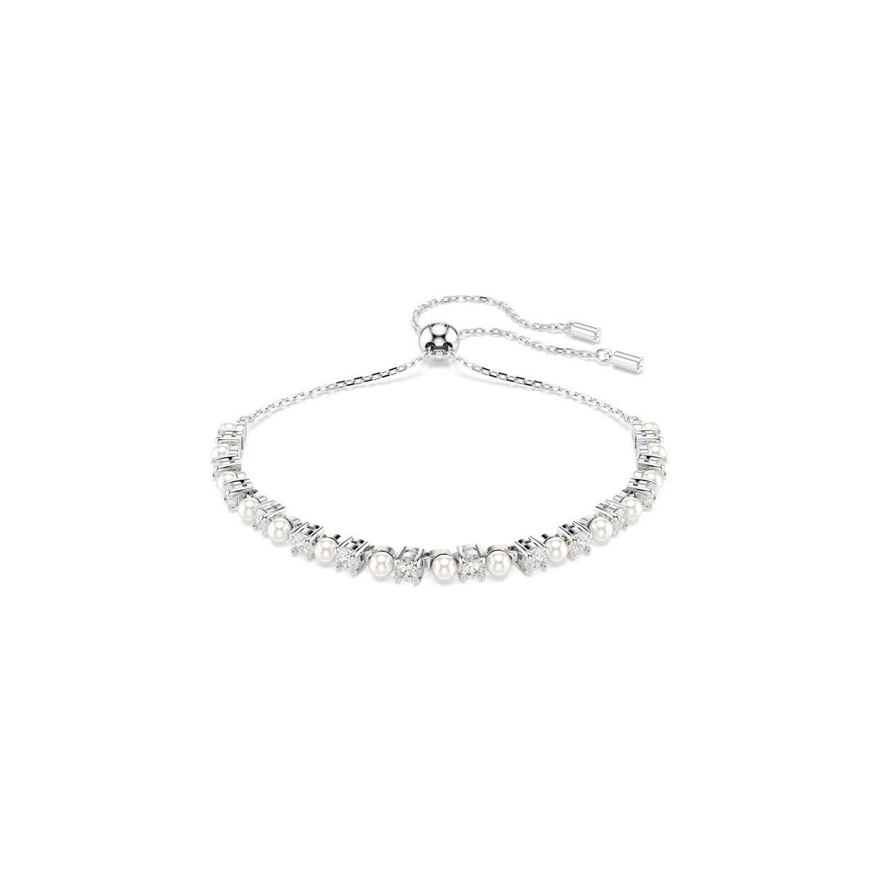 Deze verfijnde Matrix-armband is gewoonweg oogverblindend. De delicate ketting met rhodium toplaag is bezet met een afwisseling van witte Swarovski Crystal Pearls en Swarovski Zirkonia in klauwzetting, die een sprankelende combinatie van subtiele kleur en licht vormen. Draag het met een paar bijpassende Matrix-oorbellen om elke dag te schitteren.
Artikelnr.: 5689633
Collectie:  Matrix
Lengte (minimum - maximum): 11 - 24 cm
Breedte: 0.3 cm
Materiaal:  Kristallen, Rodium-verguld, Crystal pearl, Zirkonia
Kleur:  Wit