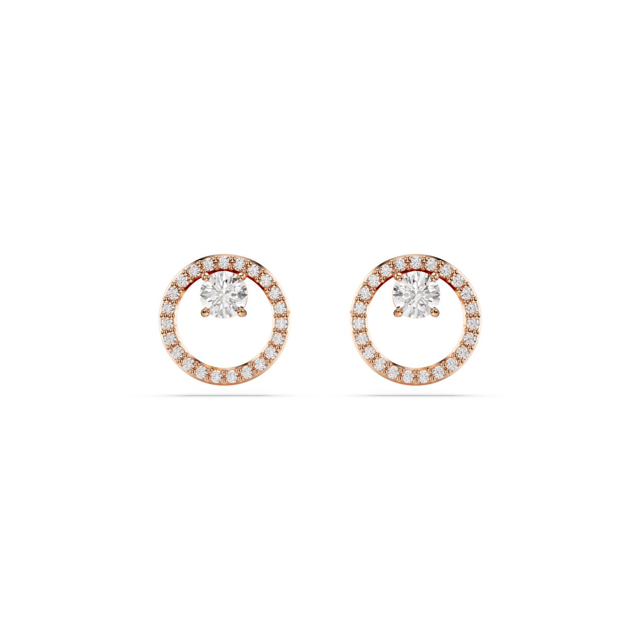 Deze verfijnde cirkelvormige oorknoppen stralen tijdloze elegantie uit. De oorstekers met roségoudkleurige toplaag zijn voorzien van een centrale ring met een pavé van heldere Swarovski Zirkonia en een enkele Swarovski Zirkonia in een centrale klauwzetting. Maak het geheel nog specialer door het te combineren met een bijpassende Constella-hanger.