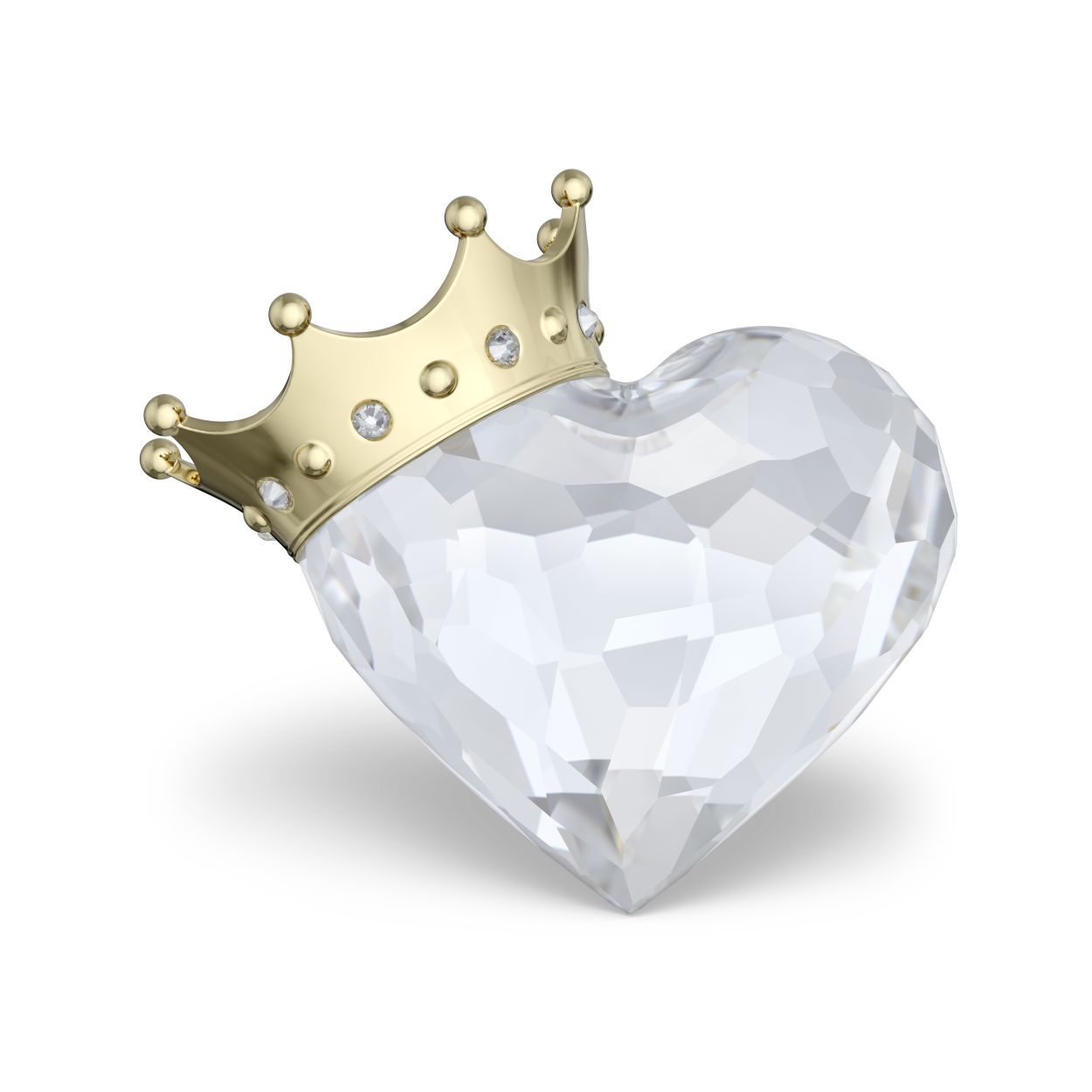 Voor de koning of koningin van uw hart is deze creatie van Swarovski pas een echt betekenisvol cadeau. Het heldere, hartvormige ontwerp is vervaardigd met 274 facetten en is voorzien van een glanzende goudkleurige metalen kroon die is verfraaid met acht afzonderlijke chatons. Laat een dierbare op een betoverende manier zien dat u diegene echt in uw hart heeft gesloten. Decoratief voorwerp. Geen speelgoed. Niet geschikt voor kinderen onder de 15 jaar.