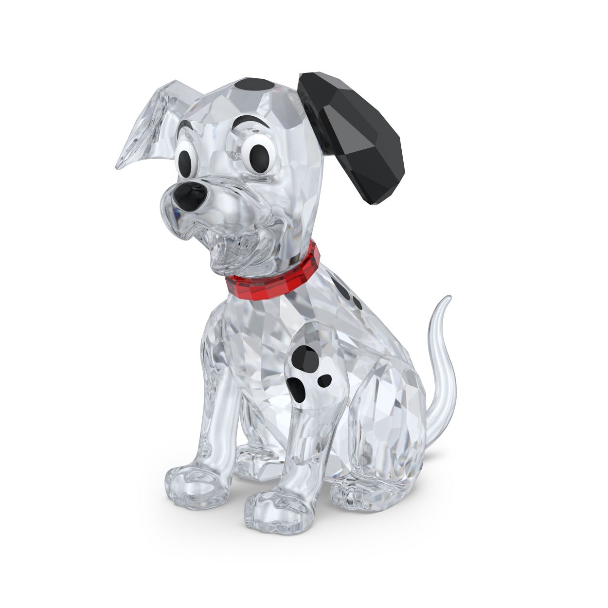 Als eerbetoon aan de schattigste puppy uit Disneys 101 Dalmatiers viert deze figuur die op Lucky is geinspireerd de kleine geluksmomentjes in het leven. De charmante hond is met precisie vervaardigd met 376 facetten en weerspiegelt Luckys lieve karakter, iconische vlekken en rode halsband. Het is een aandoenlijk verzamelobject voor elke Disney-fan dat ongetwijfeld een hoop dierbare jeugdherinneringen zal oproepen. Decoratief voorwerp. Geen speelgoed. Niet geschikt voor kinderen onder de 15 jaar.