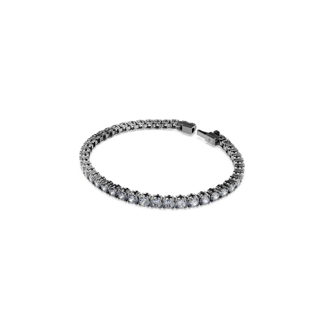 Matrix Tennis armband, Ronde slijpvorm, Grijs, Ruthenium toplaag
