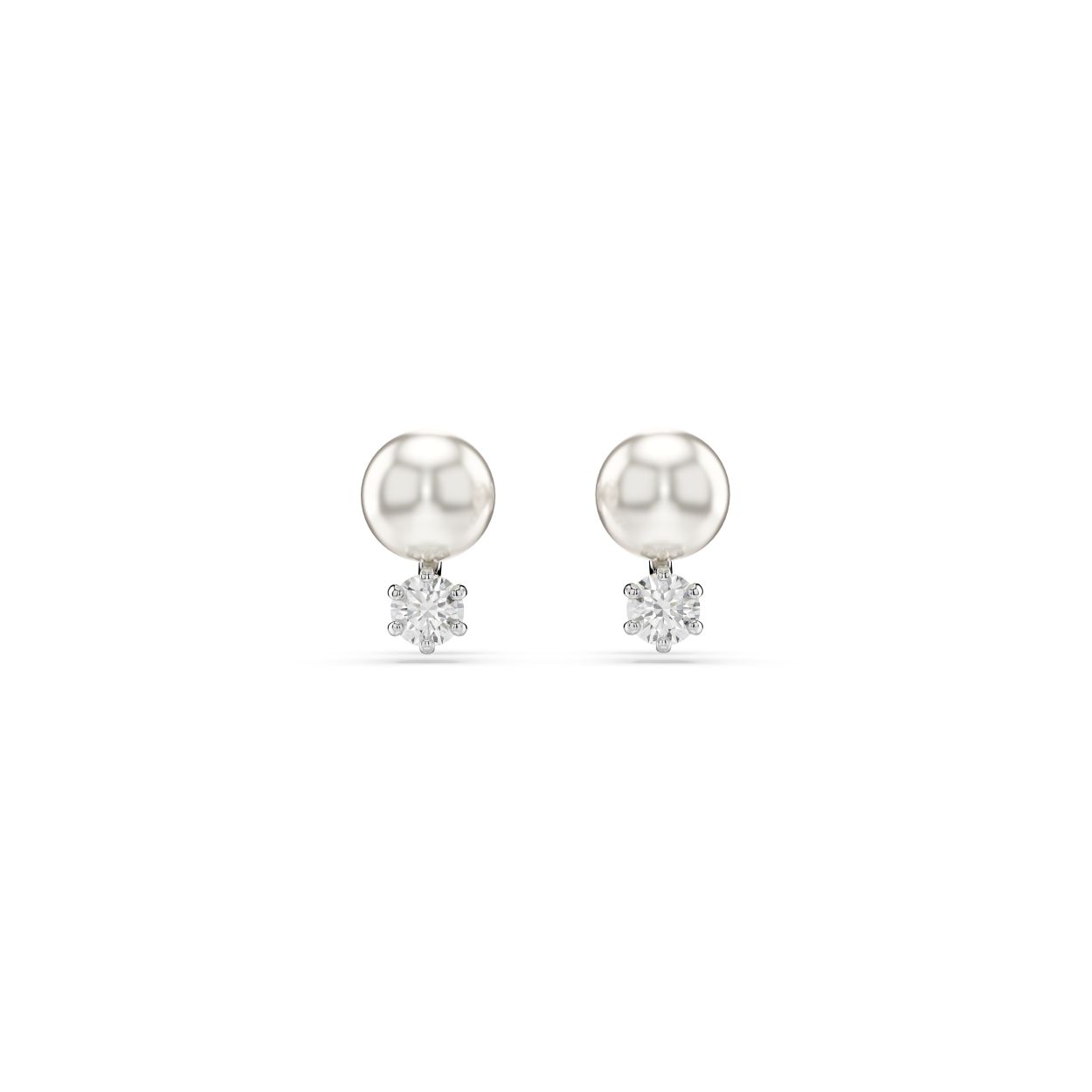 Deze prachtige oorknoppen bieden een frisse kijk op de klassieke pareloorbel. De sieraden met rhodium toplaag zijn voorzien van een witte Swarovski Crystal Pearl en een Swarovski Zirkonia in Round-slijpvorm, gekoppeld in een verfijnd en luxe ontwerp. Combineer ze met een bijpassende Matrix-hanger om nog feller te schitteren.