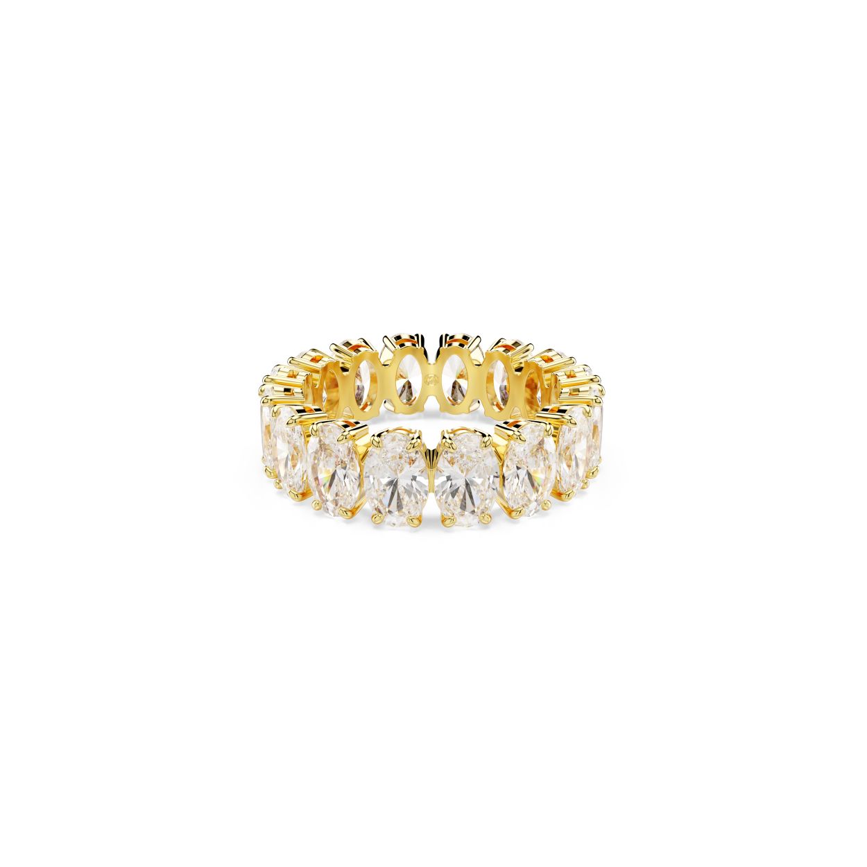 Met een volledige cirkel van Swarovski Zirkonia in Oval-slijpvorm cre�ert deze Matrix-ring een unieke en luxueuze look. De stenen zijn gezet in een verfijnde klauwzetting met een goudkleurige toplaag voor een stralend effect. Draag deze ring als een van uw favorieten wanneer u uw persoonlijkheid wilt laten zien.