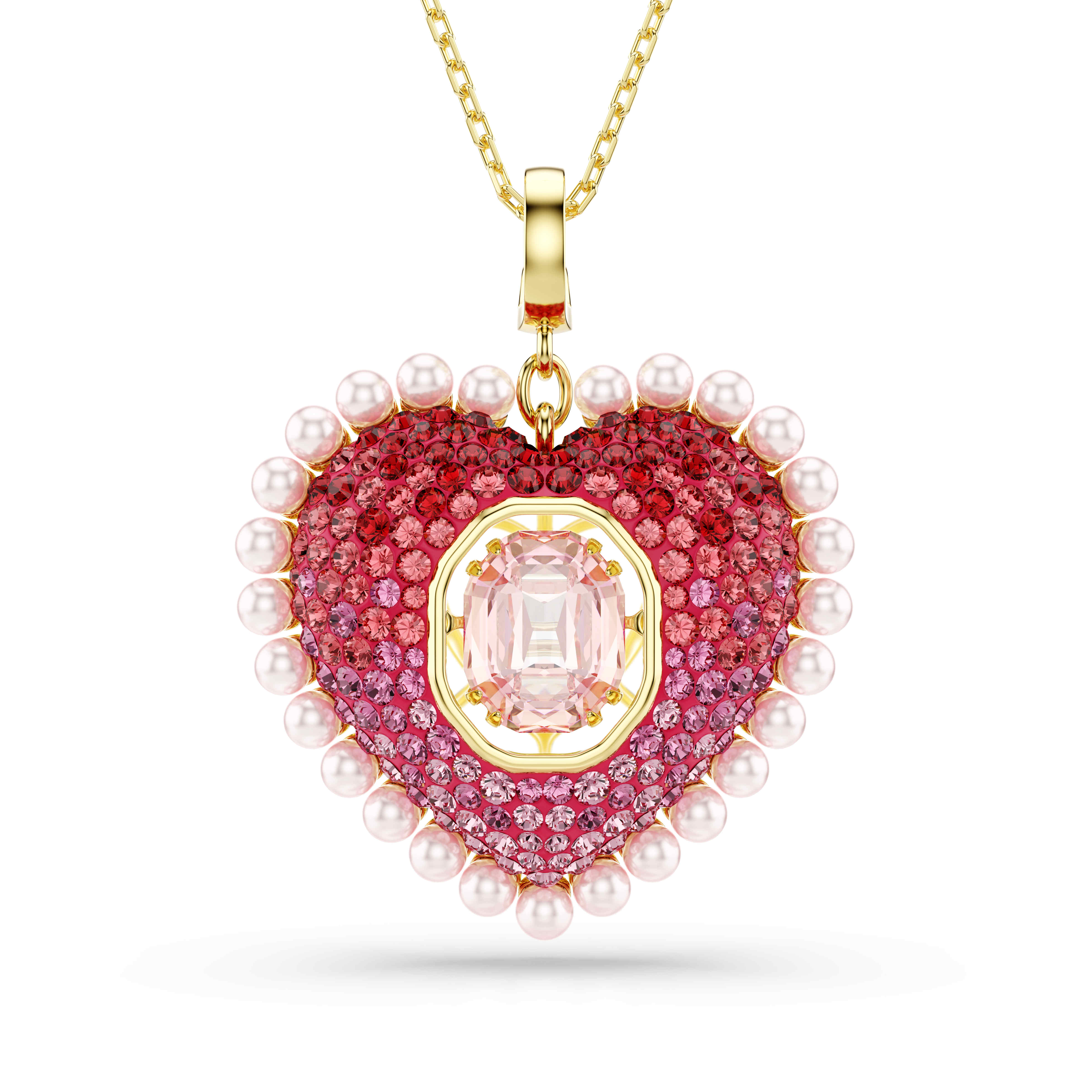 Deze Hyperbola-hanger, vervaardigd met een spiraalvormig silhouet, combineert de klassieke glans van een goudkleurige toplaag met Swarovski&rsquo;s gerenommeerde meesterwerk van licht. Het hypnotiserende ontwerp wordt geaccentueerd met Swarovski Zirkonia in verschillende formaten, terwijl het strakke metaalwerk de hele dag door verfijning biedt. Draag het met bijpassende oorbellen of een ring om het effect te maximaliseren.