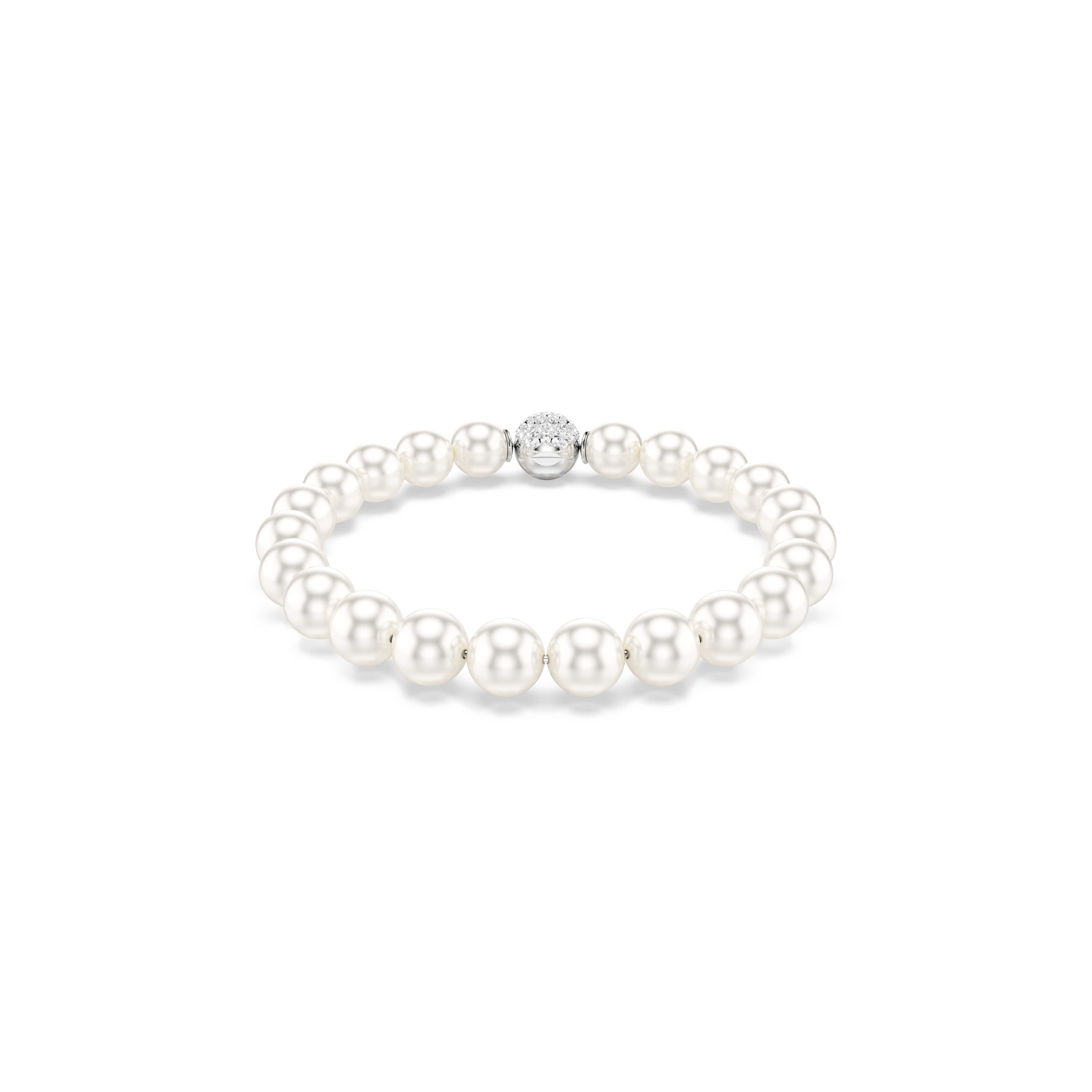 Verfijning ontmoet luxe in deze elegante Matrix-armband, die is vervaardigd met een volledige rij witte Swarovski Crystal Pearls. Voeg het toe aan uw essenti&euml;le sieradencollectie en combineer het met een bijpassende ketting of oorbellen om de look te maximaliseren.

Artikelnr.: 5747747
Collectie:  Matrix
Lengte (minimum - maximum): 16.5 - 20 cm
Breedte: 0.7 cm
Materiaal:  Kristallen, Rodium-verguld, Crystal pearl
Kleur:  Wit
Type sluiting:  Magneetsluiting