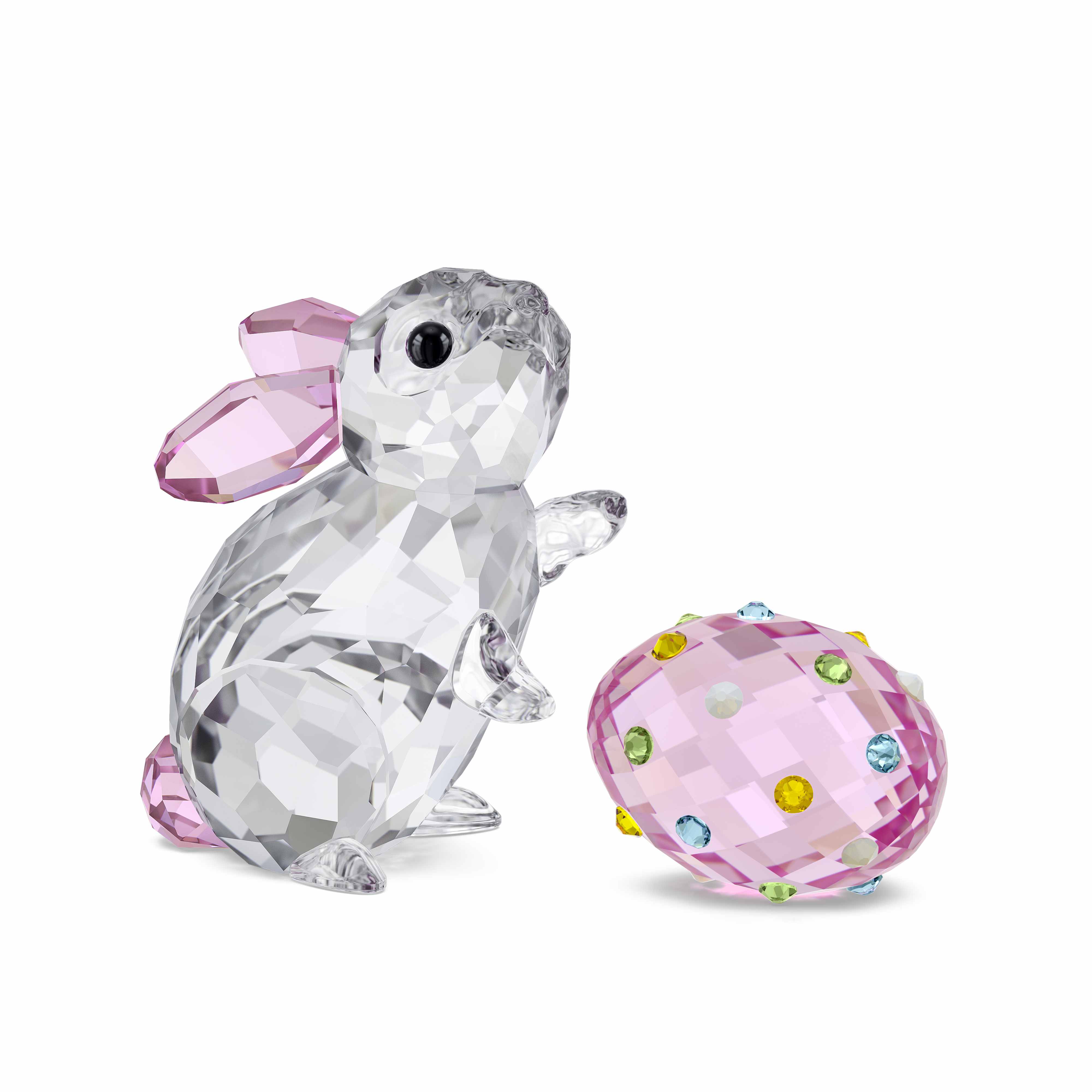 Dit tafereel met een konijn en ei combineert twee iconische symbolen van Pasen en de lente. Het is vervaardigd met 1.001 facetten en is voorzien van een verscheidenheid aan kenmerkende Swarovski-tinten. Veelkleurige flatbacks worden gebruikt om het roze ei te versieren, terwijl het charmante konijn is geaccentueerd met gitzwarte ogen en een pluizige roze staart. Een wonderschoon, op de natuur ge&iuml;nspireerd tafereel sc&egrave;ne om uw interieur tot leven te brengen.

Artikelnr.: 5748224
Formaat: 4.2 x 2.9 x 4 cm
Ontwerper:  Bettina Fuchs
Materiaal:  Kristallen
Kleur:  Meerkleurig
Collectie:  Idyllia