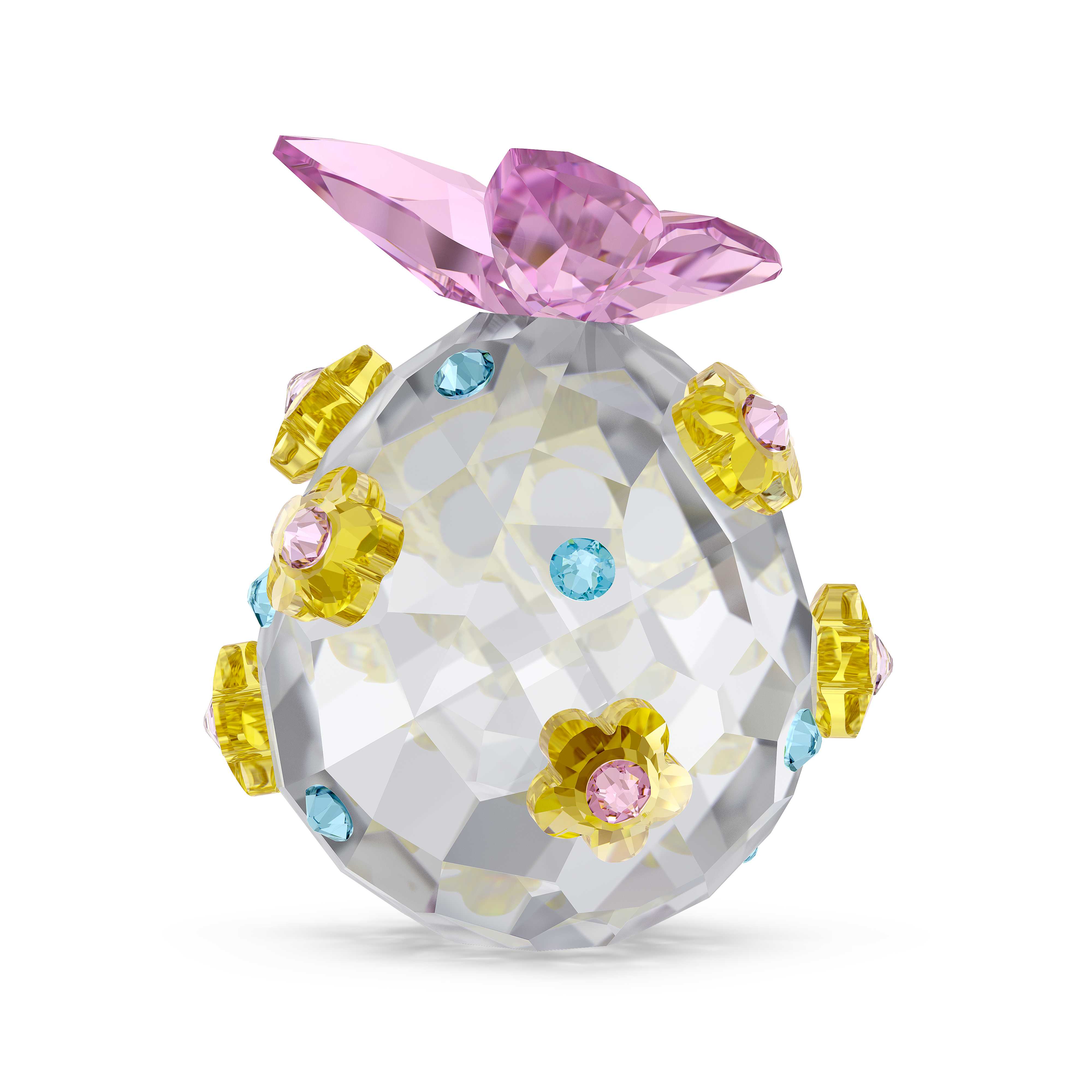 Maak kennis met het Ei Jaarlijkse Editie 2026. Het ontwerp is vervaardigd met 749 facetten en versierd met een felroze vlinder, felblauwe flatbacks en zeven delicate bloemen in roze en geel. Dit symbool van een nieuw begin en Pasen is een wonderschoon cadeau voor de seizoensviering en markeert het begin van een nieuwe verzameltraditie.

Artikelnr.: 5748248
Collectie:  Idyllia
Formaat: 3.5 x 3.5 x 3 cm
Ontwerper:  Bettina Fuchs
Materiaal:  Kristallen
Kleur:  Meerkleurig