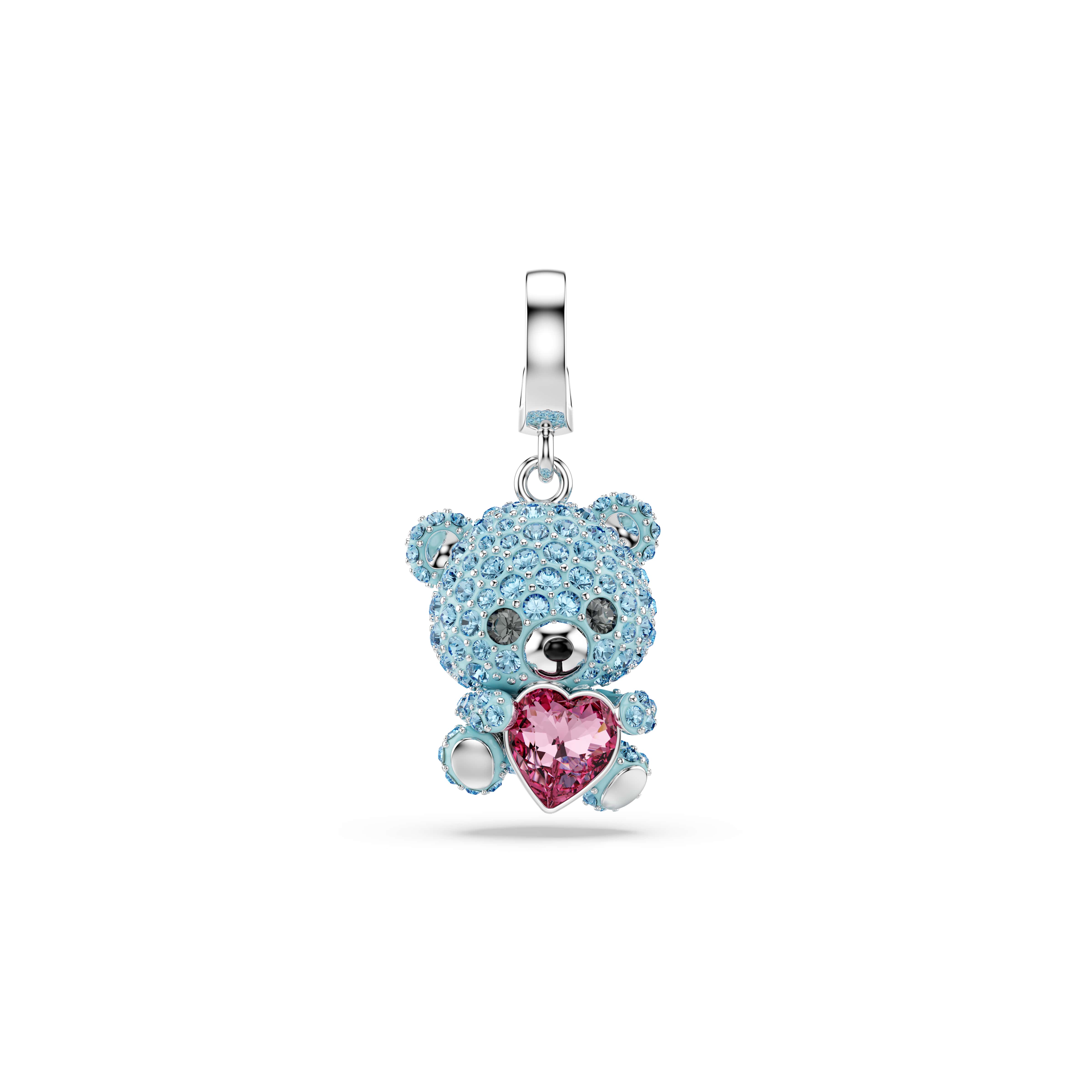 Geef vreugde aan uw sieraden met deze speelse teddybeerbedel. De creatie met rhodium toplaag is versierd met blauwe pav&eacute; en bevat een hartvormig roze kristal voor een romantisch accent. De op maat ontworpen sluiting geeft u de mogelijkheid de bedel aan verschillende kettingen en armbanden te dragen.

Artikelnr.: 5750253
Collectie:  Idyllia
Formaat: 2.8 x 1.3 cm
Materiaal:  Kristallen, Rodium-verguld
Kleur:  Blauw
Gewicht (individueel product):  6.1 g