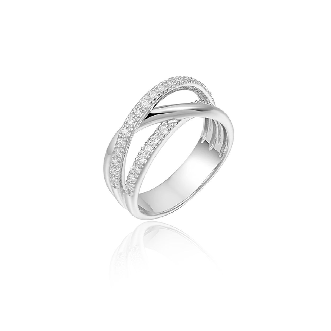Zilveren fantasie ring met zirkonia 