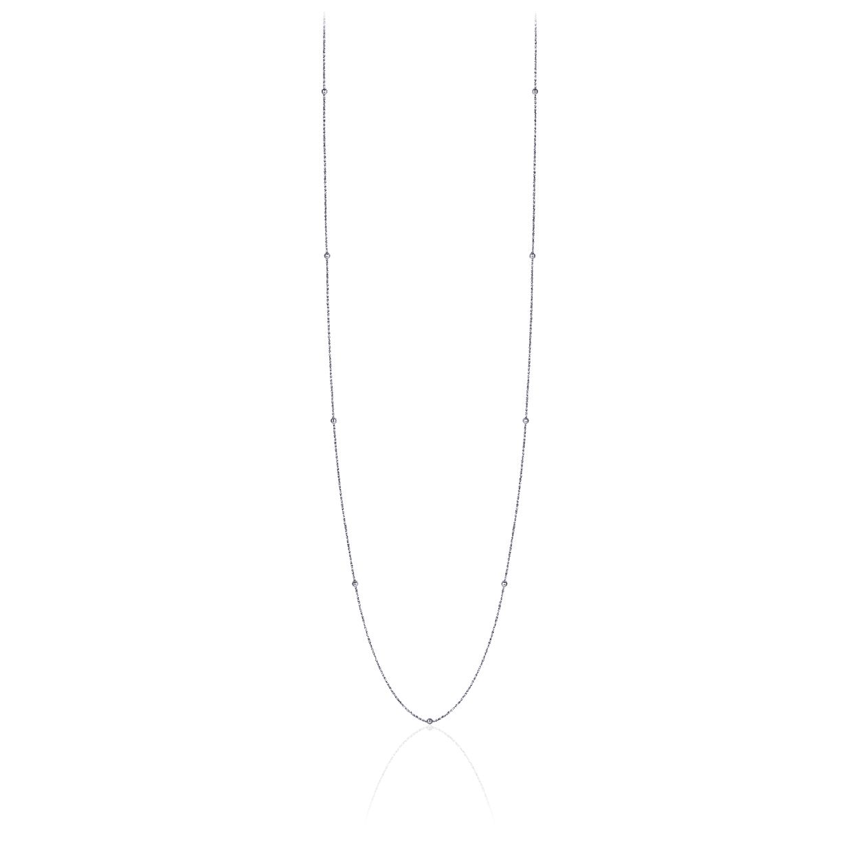 Zilveren collier lengte 70cm koord met bol C004-70