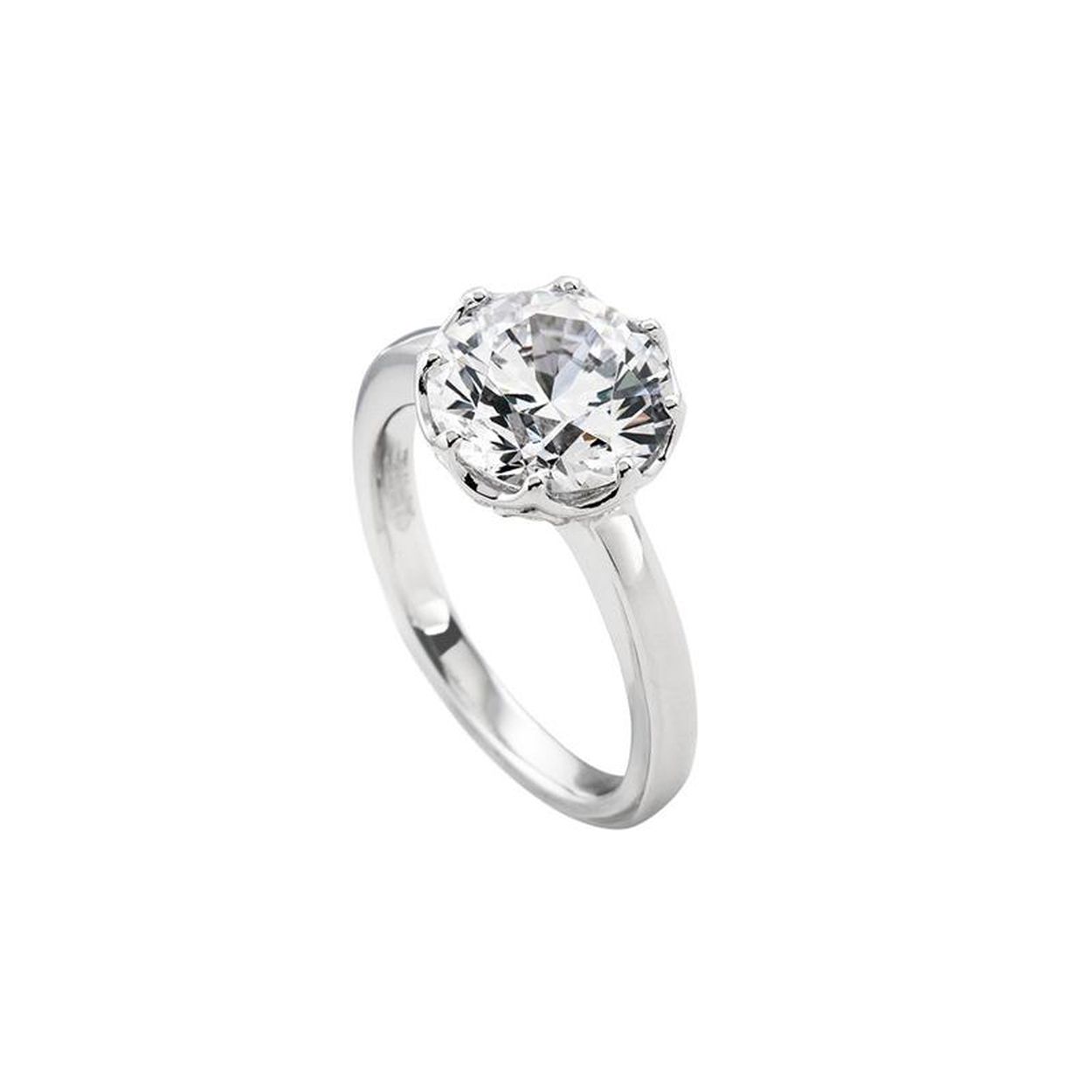 Diamonfire zilveren ring rhodium 10mm steen 