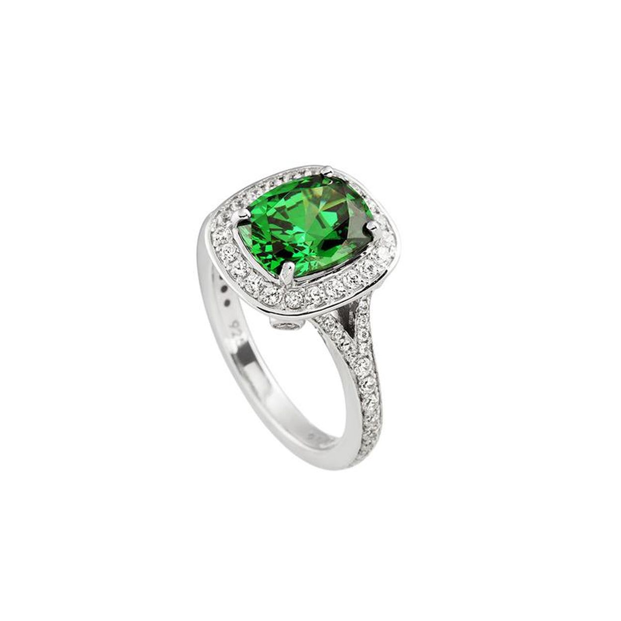 Diamonfire zilveren groene entourage ring 814.0112