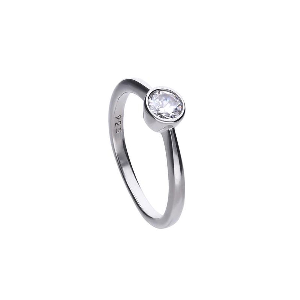 maat 17,5 Zilver ring solitair