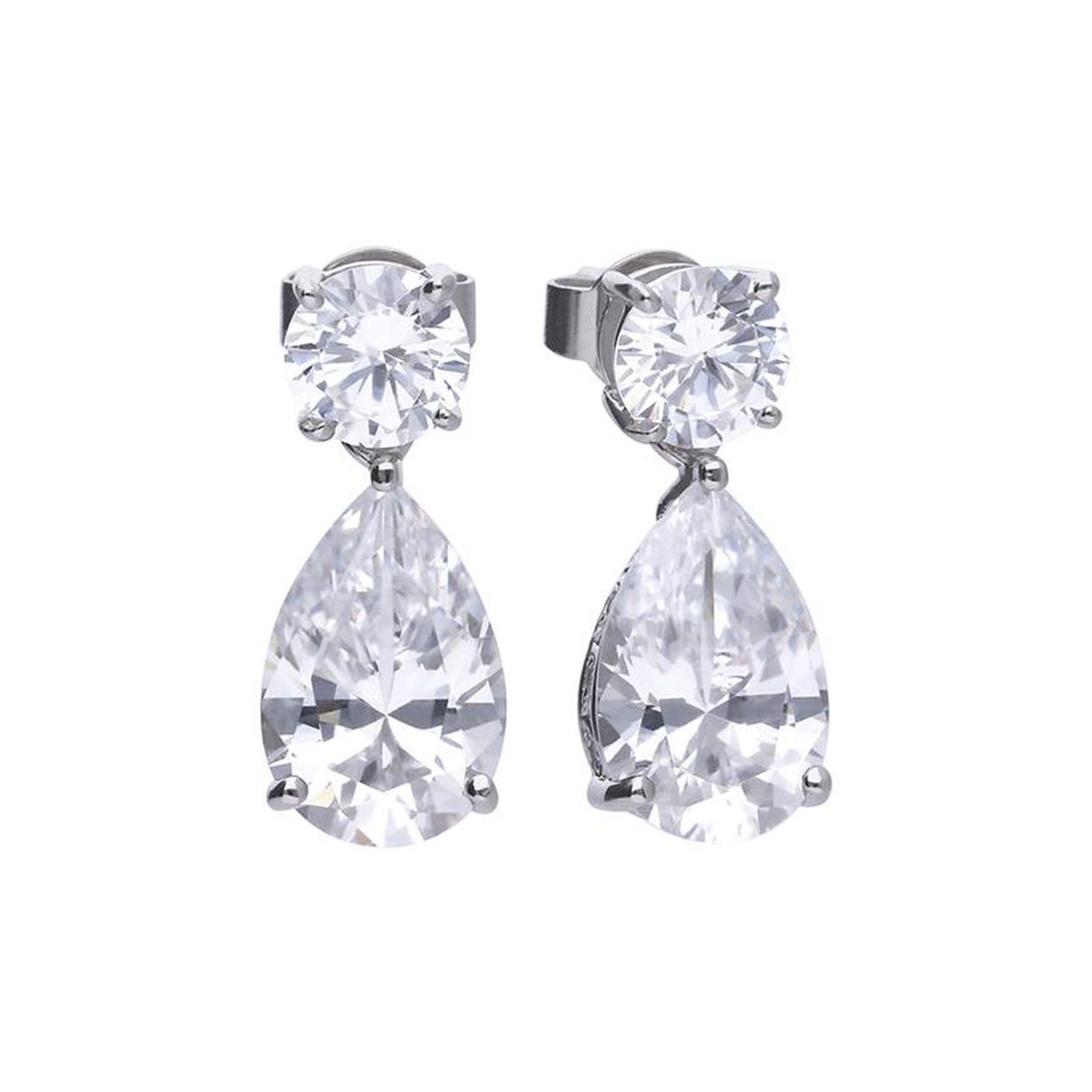 Diamonfire - Bridal Collection, zilveren oorknoppen bezet met zirconia's