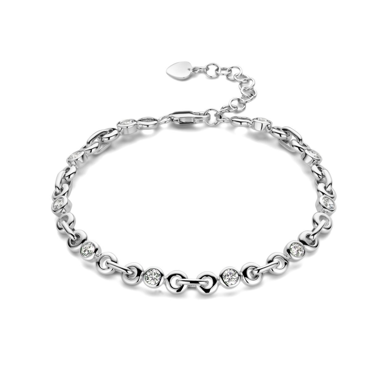 Roda di Luca zilveren armband met witte zirkonia