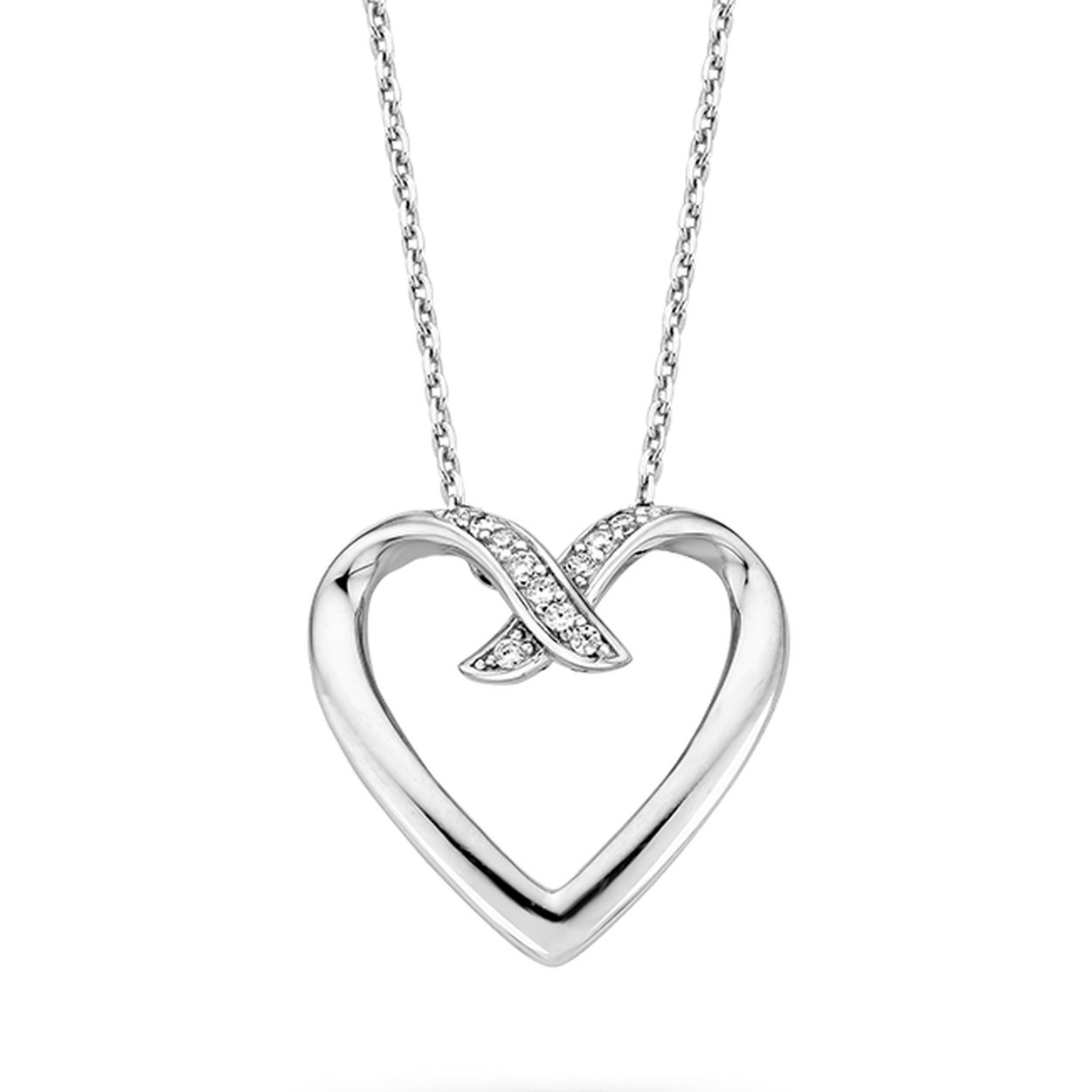 zilveren collier hanger hart