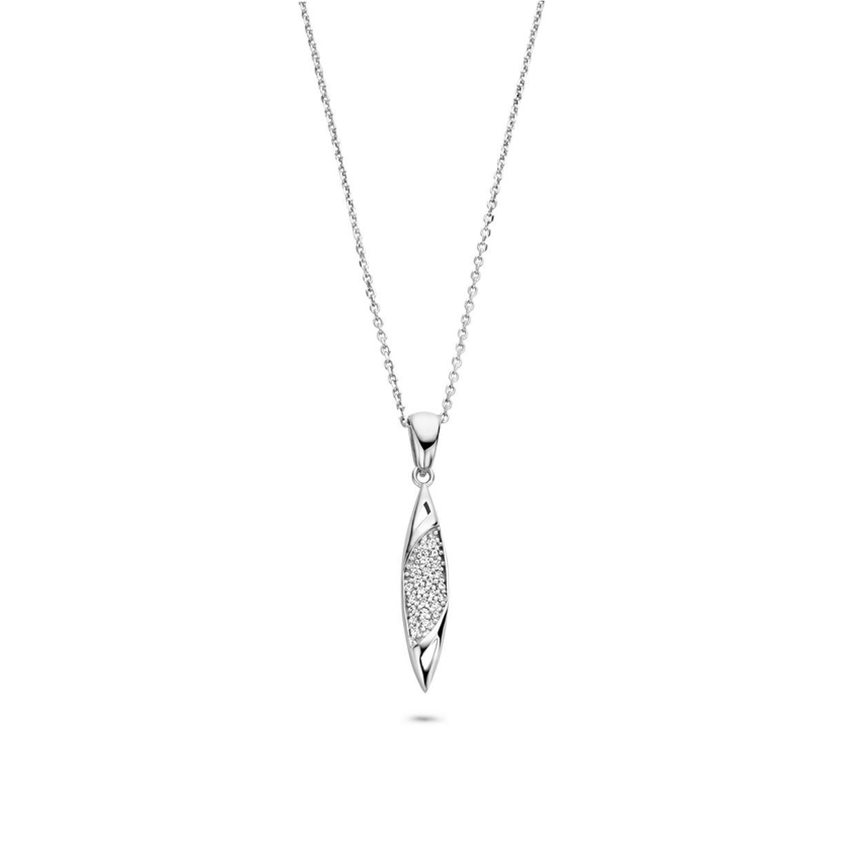 Rosa di Luca zilveren hanger zirkonia met collier